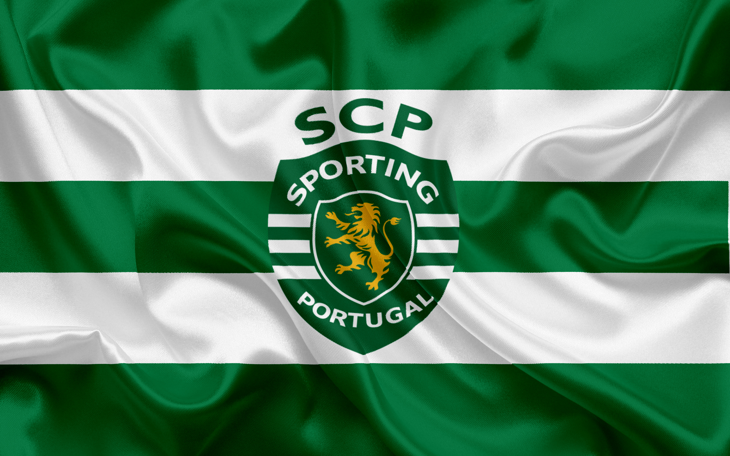 Download wallpaper Sporting, football club, Lisbon, Portugal, emblem, Sporting logo, Portuguese football club for desktop with resolution 2560x1600. High Quality HD picture wallpaper