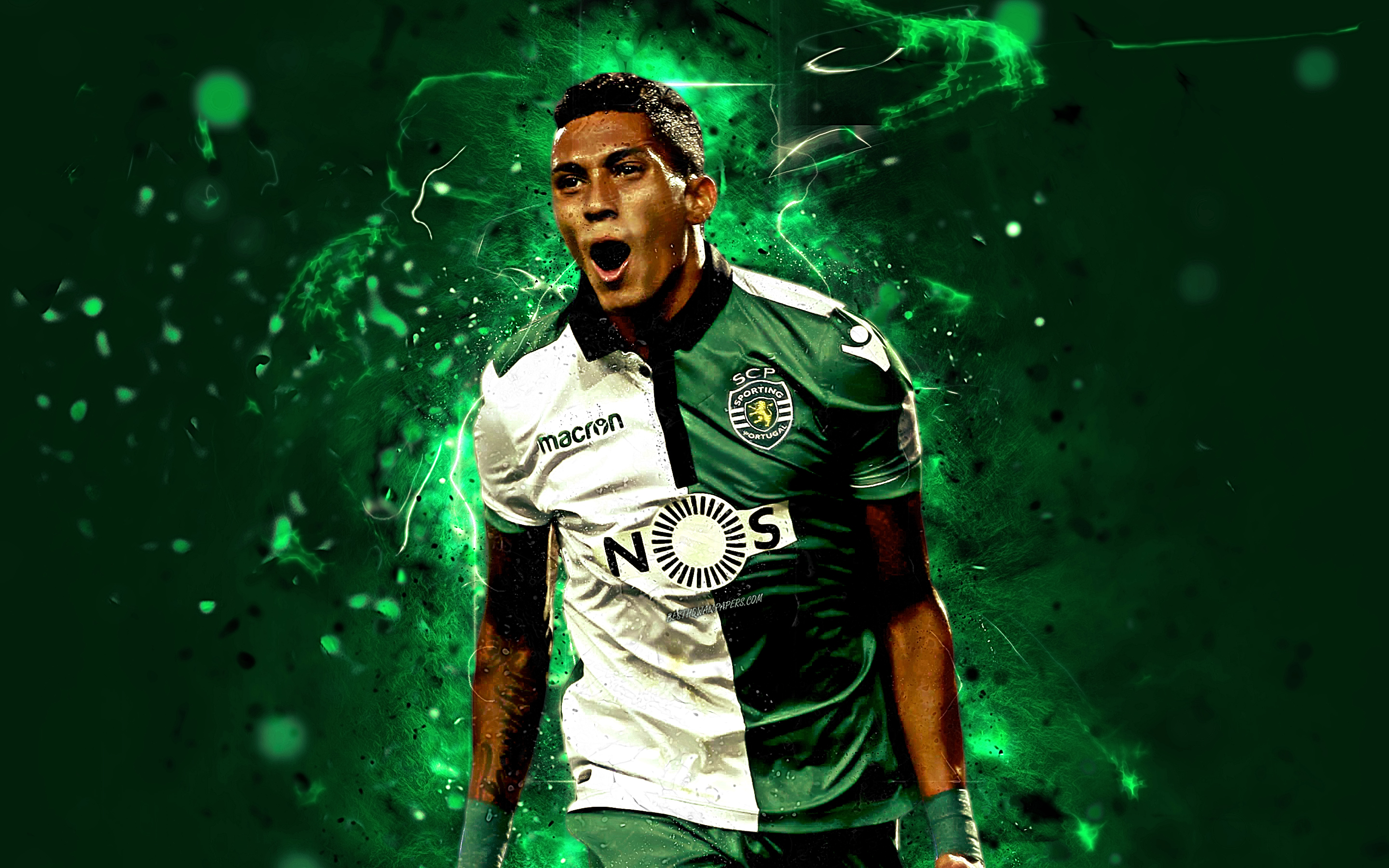 Download wallpaper Raphinha, abstract art, Brazilian footballers, Sporting CP, soccer, Raphael Dias Belloli, Primeira Liga, football, neon lights, Sporting FC for desktop with resolution 2880x1800. High Quality HD picture wallpaper