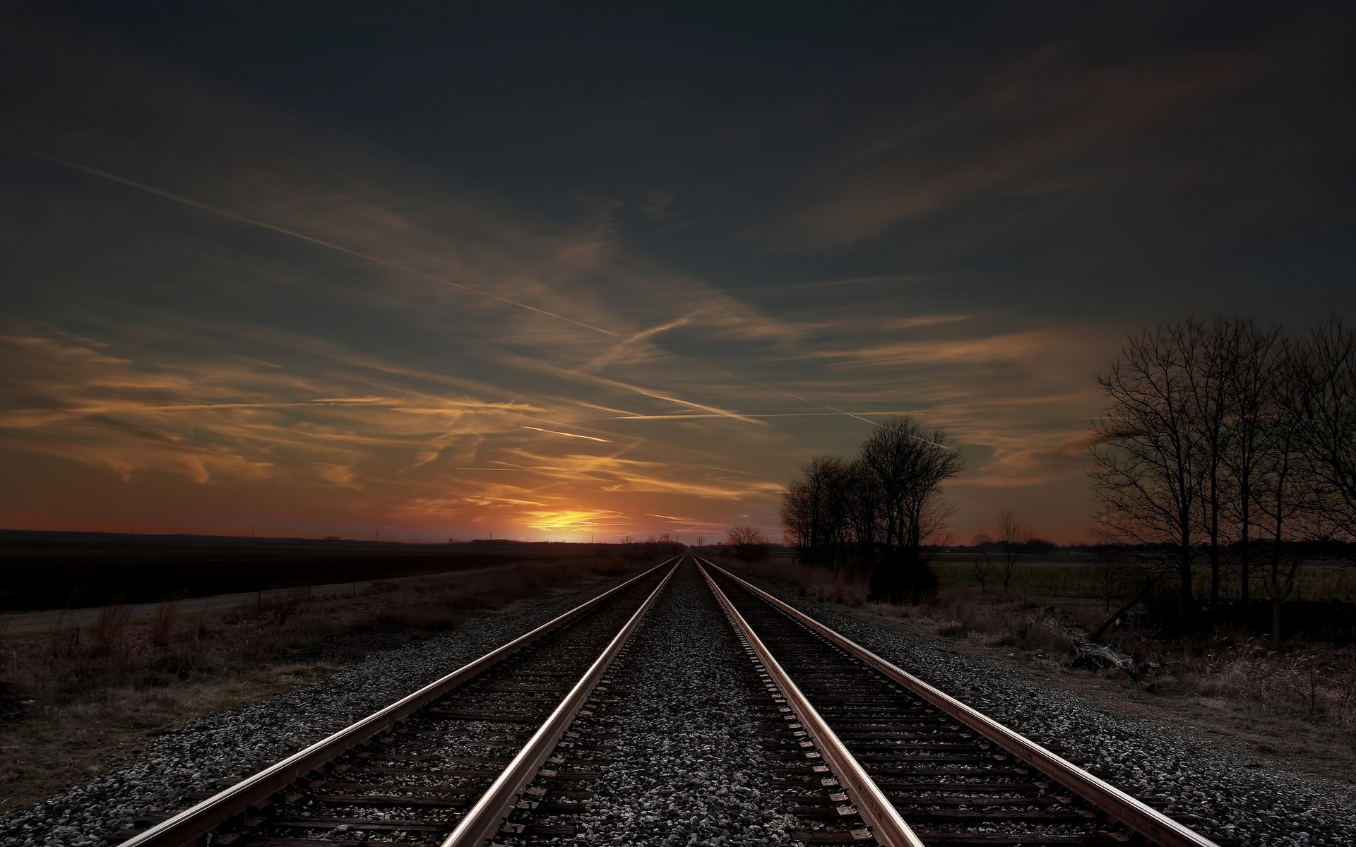Free download track field sunset evening trees railroad wallpaper background [1920x1200] for your Desktop, Mobile & Tablet. Explore Train Background. Free Train Desktop Wallpaper