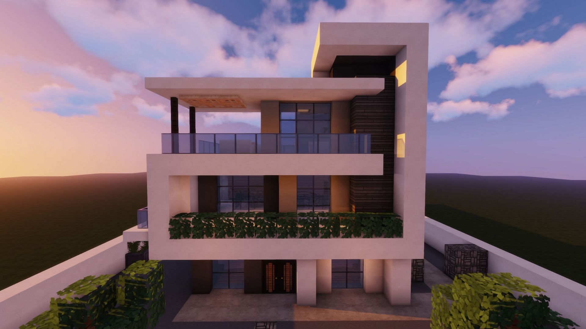 Modern house minecraft схемы