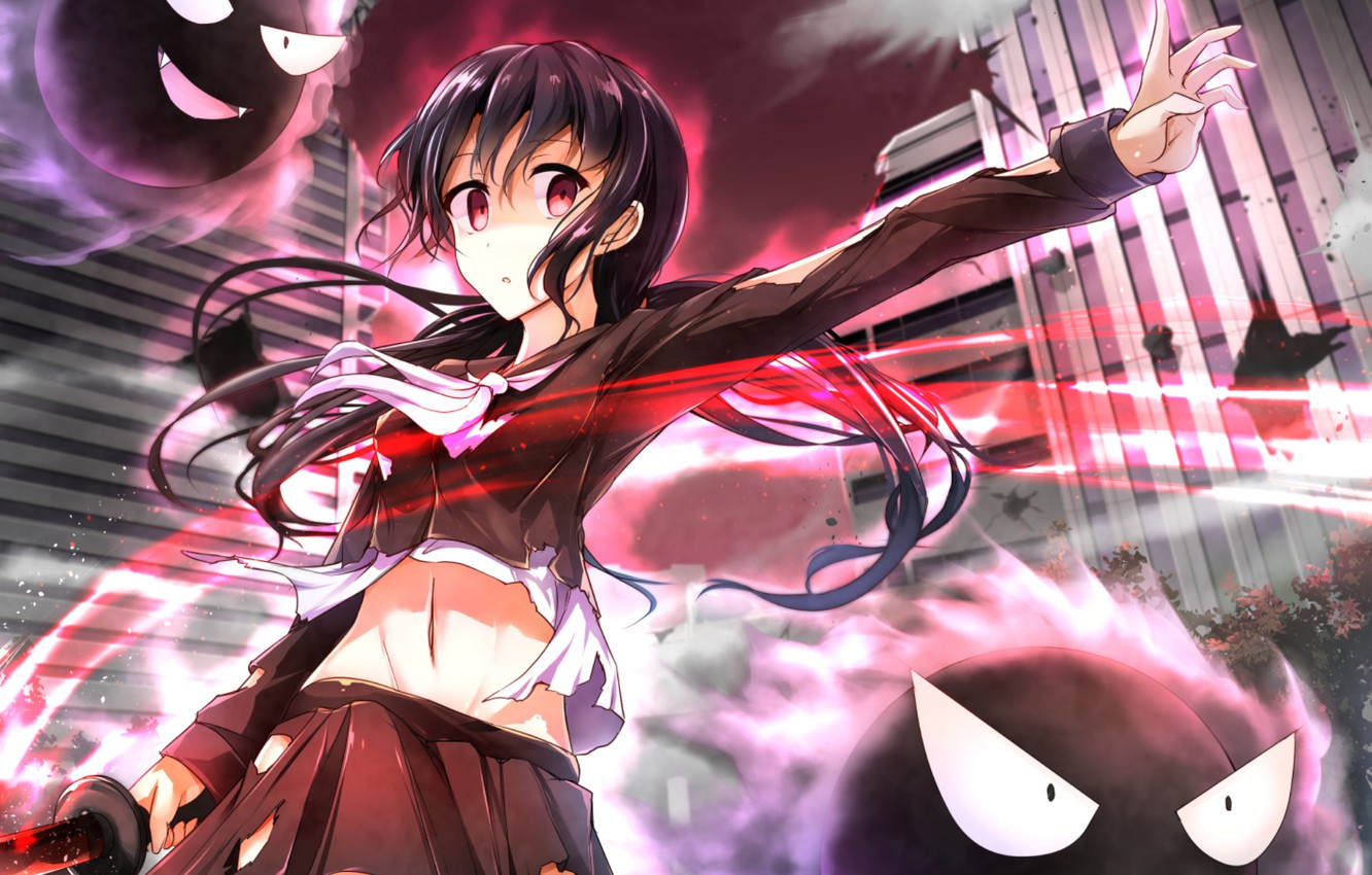 Wallpaper girl, pokemon, crossover image for desktop, section арт