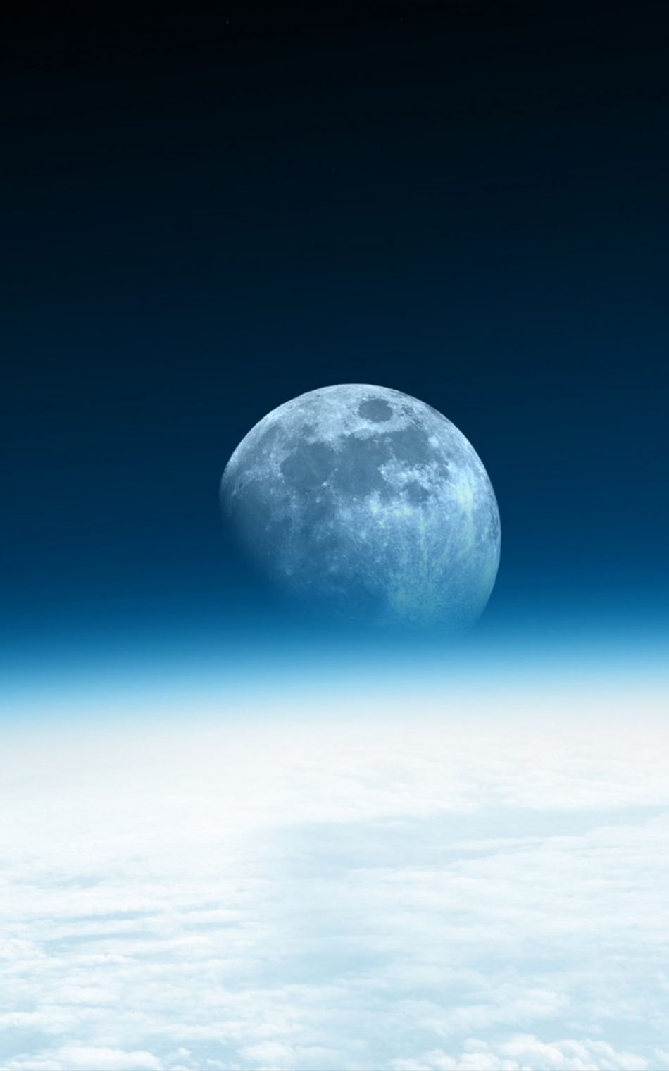 Moon Horizon Blue Space 4K Ultra HD Mobile Wallpaper
