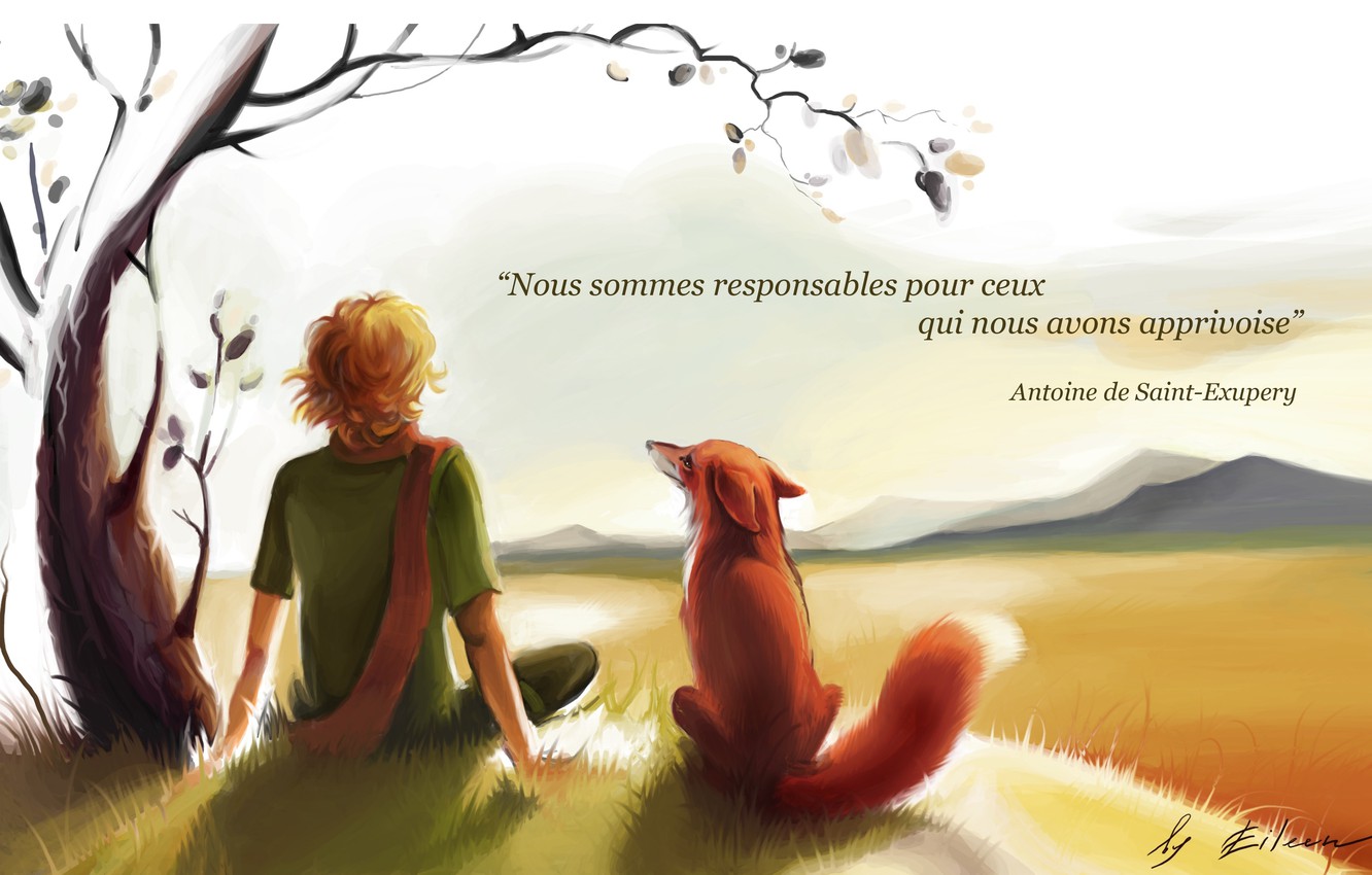 Wallpaper boy, Fox, the little prince, the little Prince, Exupery image for desktop, section настроения