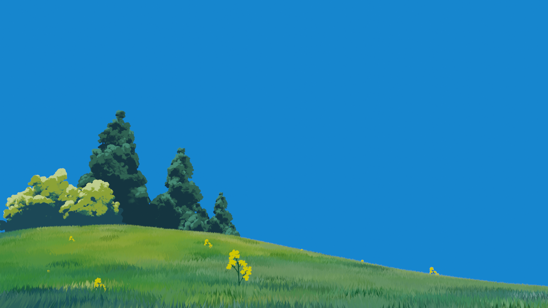 Studio Ghibli Blender Vector Landscape Wallpaper:1920x1080