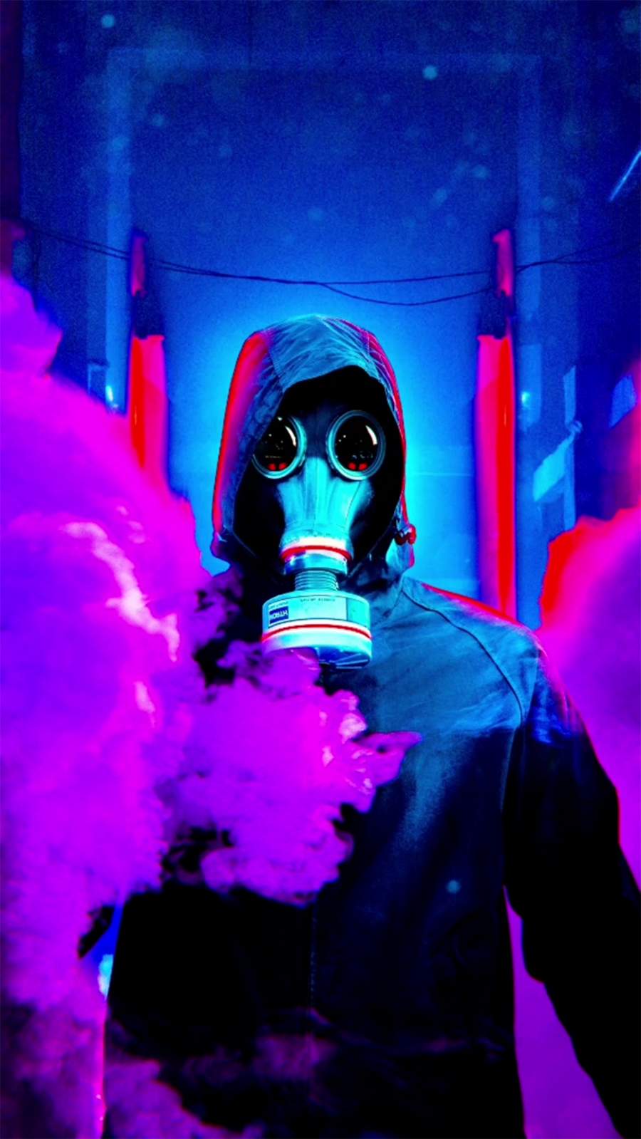 Smoke Neon Mask IPhone Wallpaper Wallpaper, iPhone Wallpaper