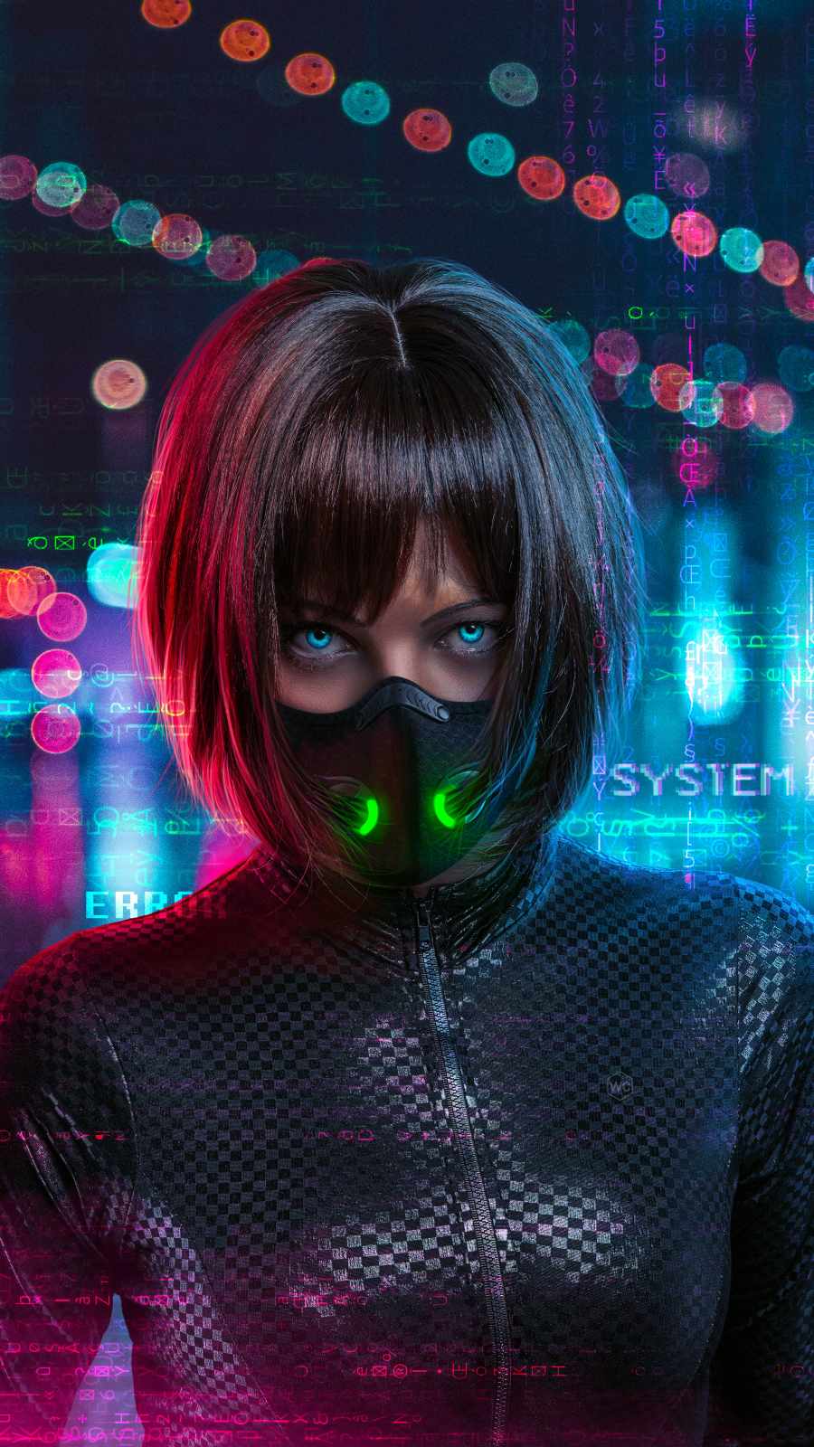 Neon Mask Girl 4K IPhone Wallpaper Wallpaper, iPhone Wallpaper