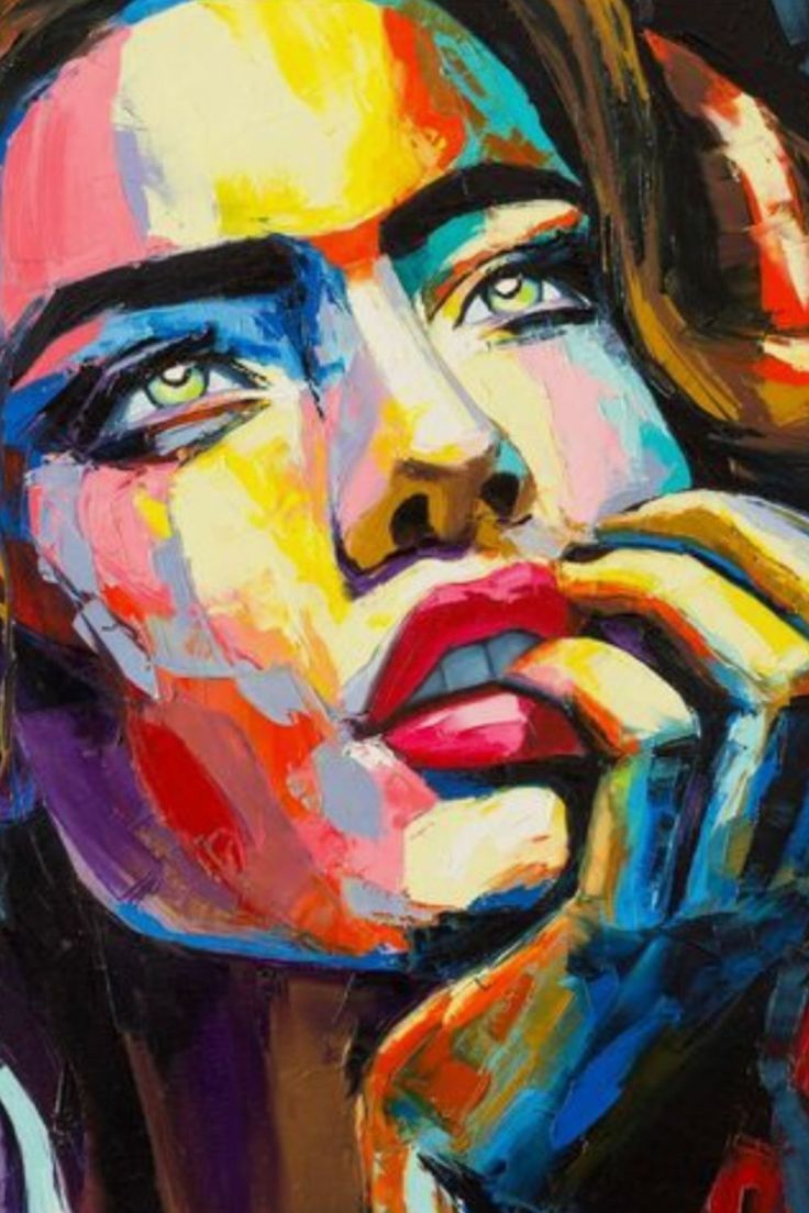 Neon Colour Large ORIGINAL Contemporary, Abstract Painting OIL on Canvas, Modern, Handmade Portrait, female face. Painting, Painting wallpaper, Art painting