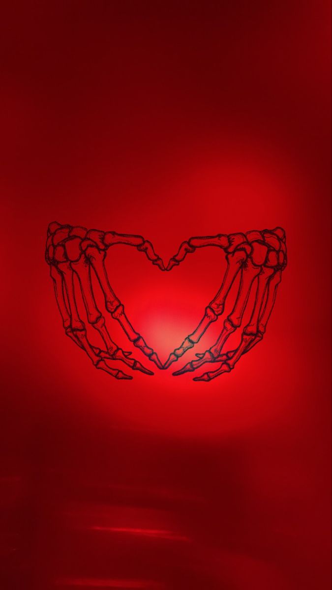Skeleton hand heart wallpaper <3