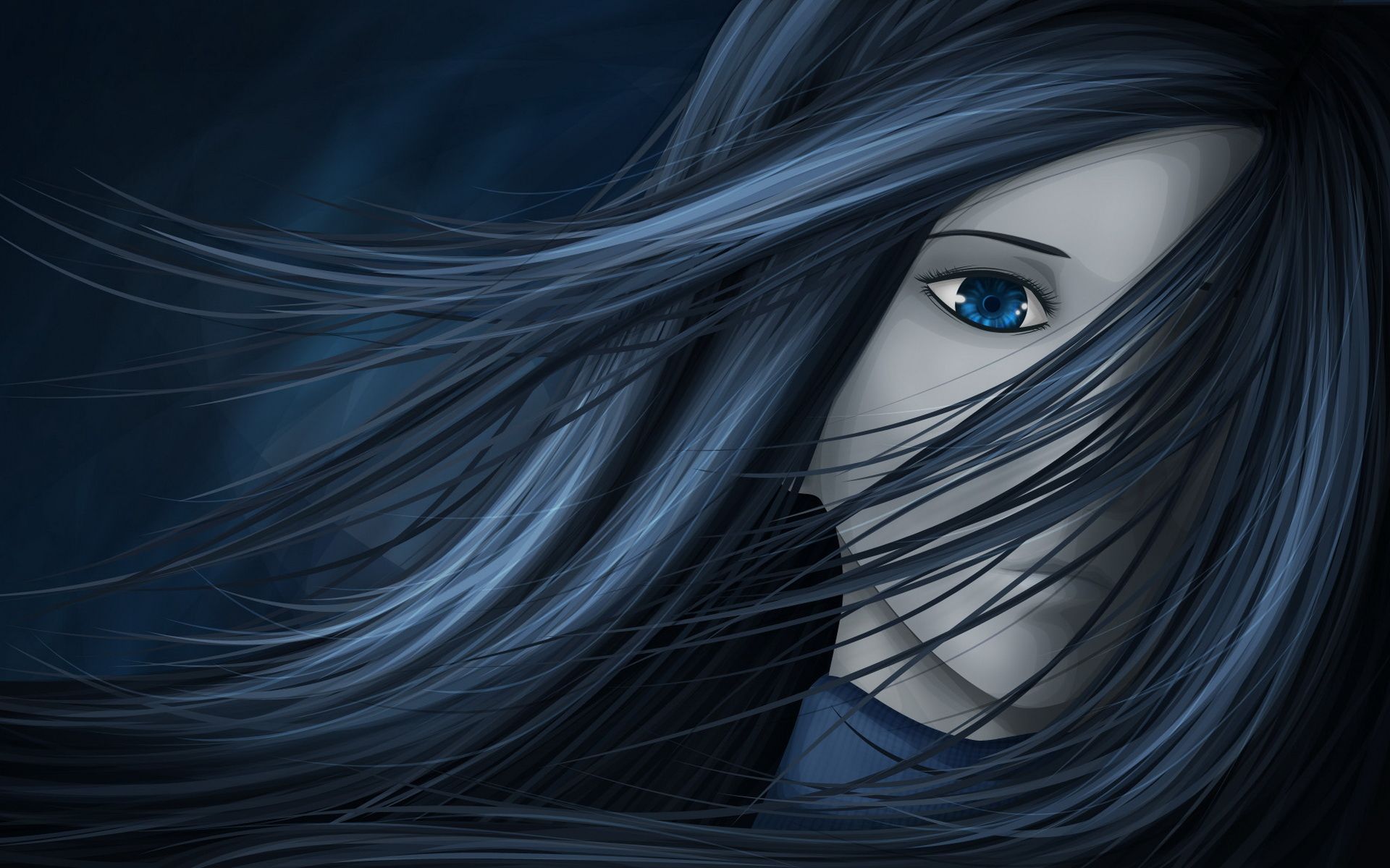 Anime Girl with Beautiful Blue Eyes Desktop Wallpaper - Free in 4K