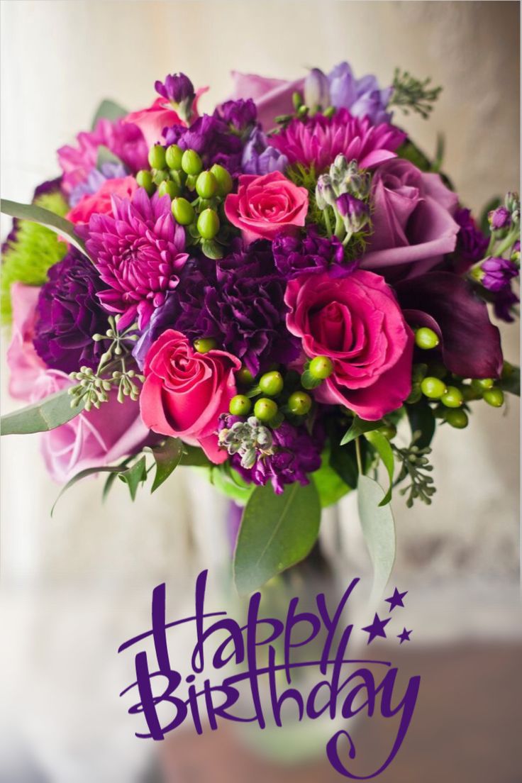 happy birthday flowers images for facebook