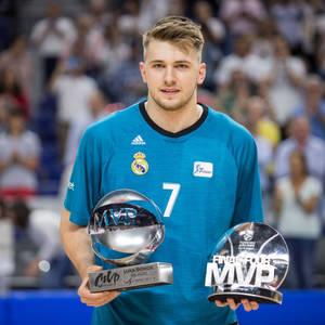 Download Luka Doncic Mvp Award Wallpaper