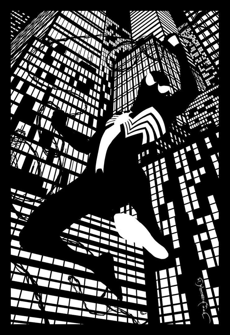 Spider Man In Black And White