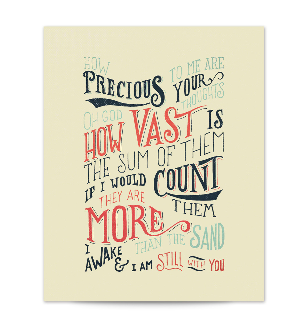 Psalm 139:17 18 Art Print Precious