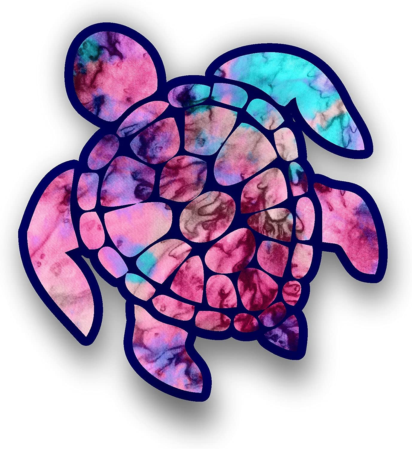 Vinyl Junkie Graphics 3 inch Sea Turtle Sticker for Laptops CupsTumblers Cars and Trucks Any Smooth Surface (Cotton Candy)
