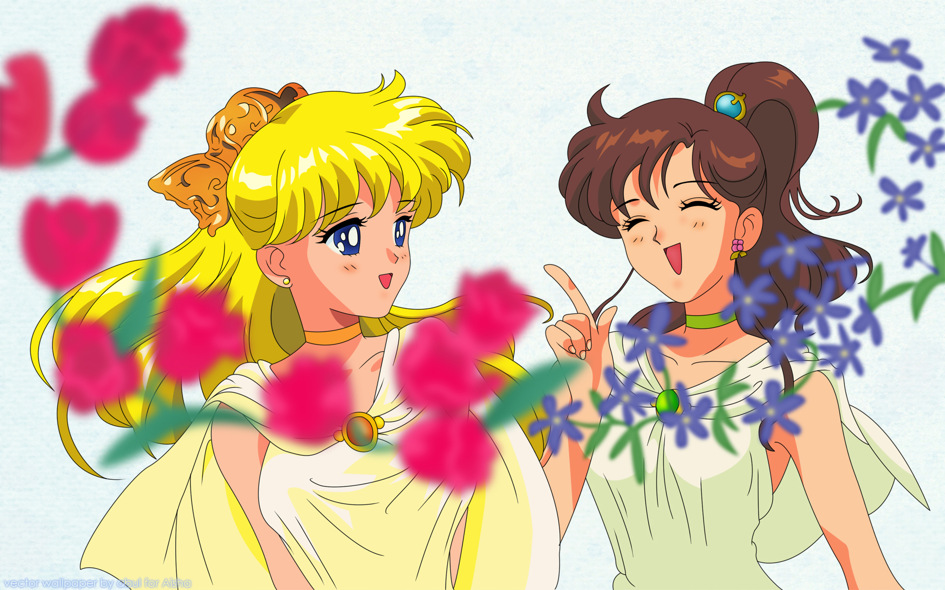 Bishoujo Senshi Sailor Moon Wallpaper: Princesses [Makoto and Minako]
