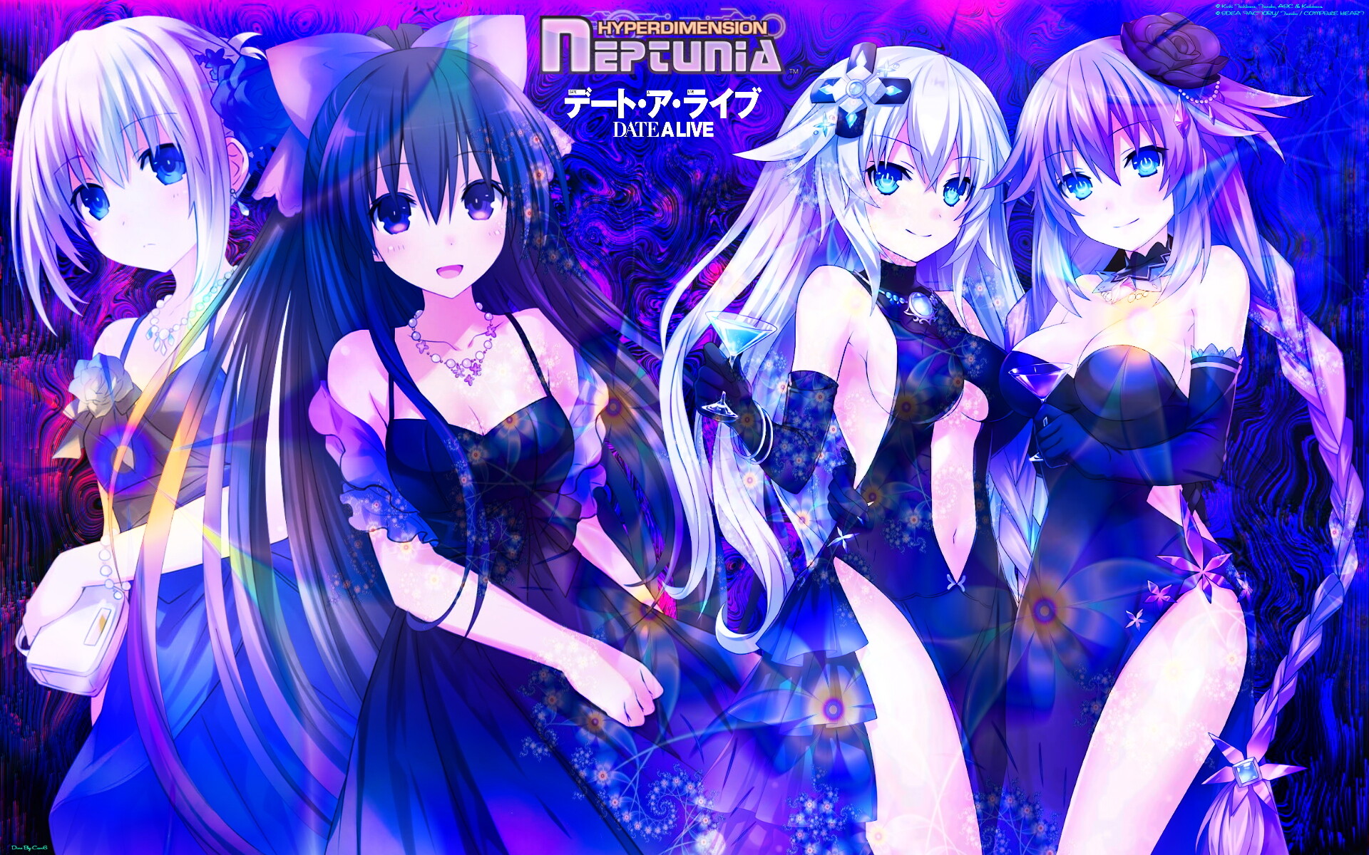 Date A Live Neptunia Crossover Wallpaper