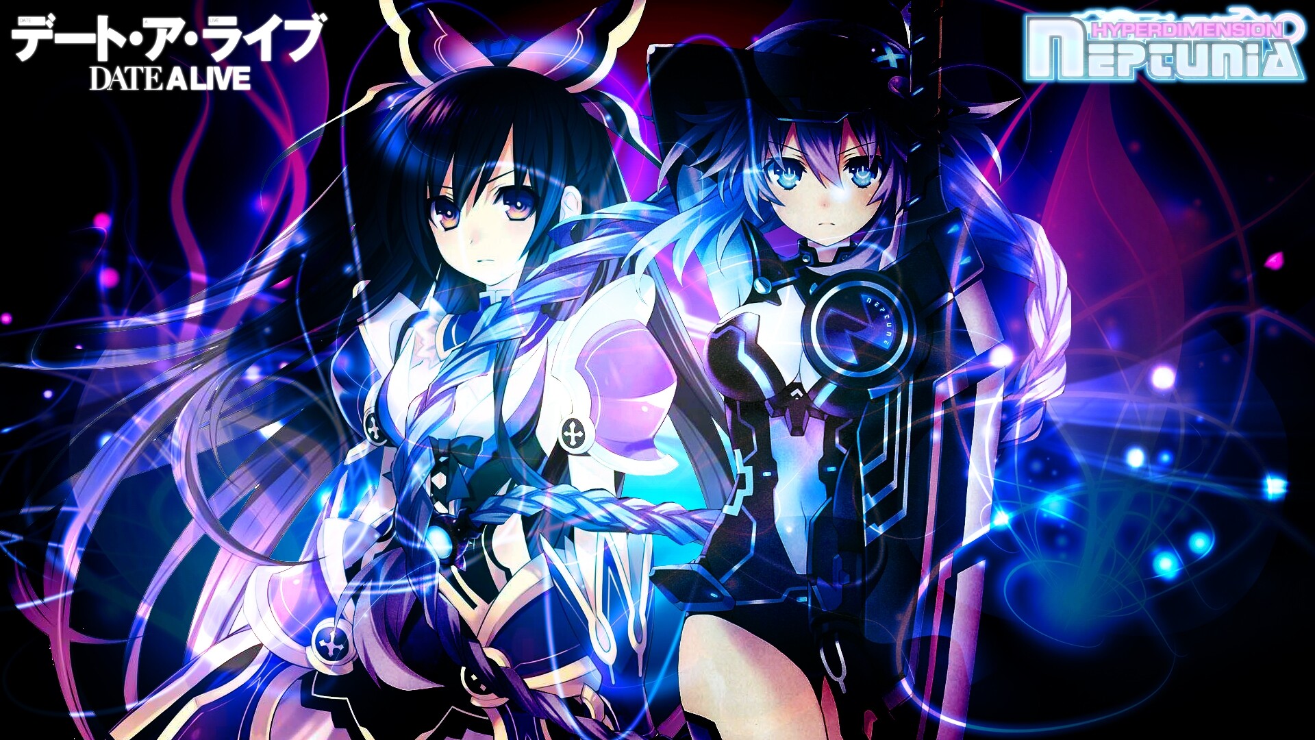 Date A Live Neptunia Crossover Wallpaper