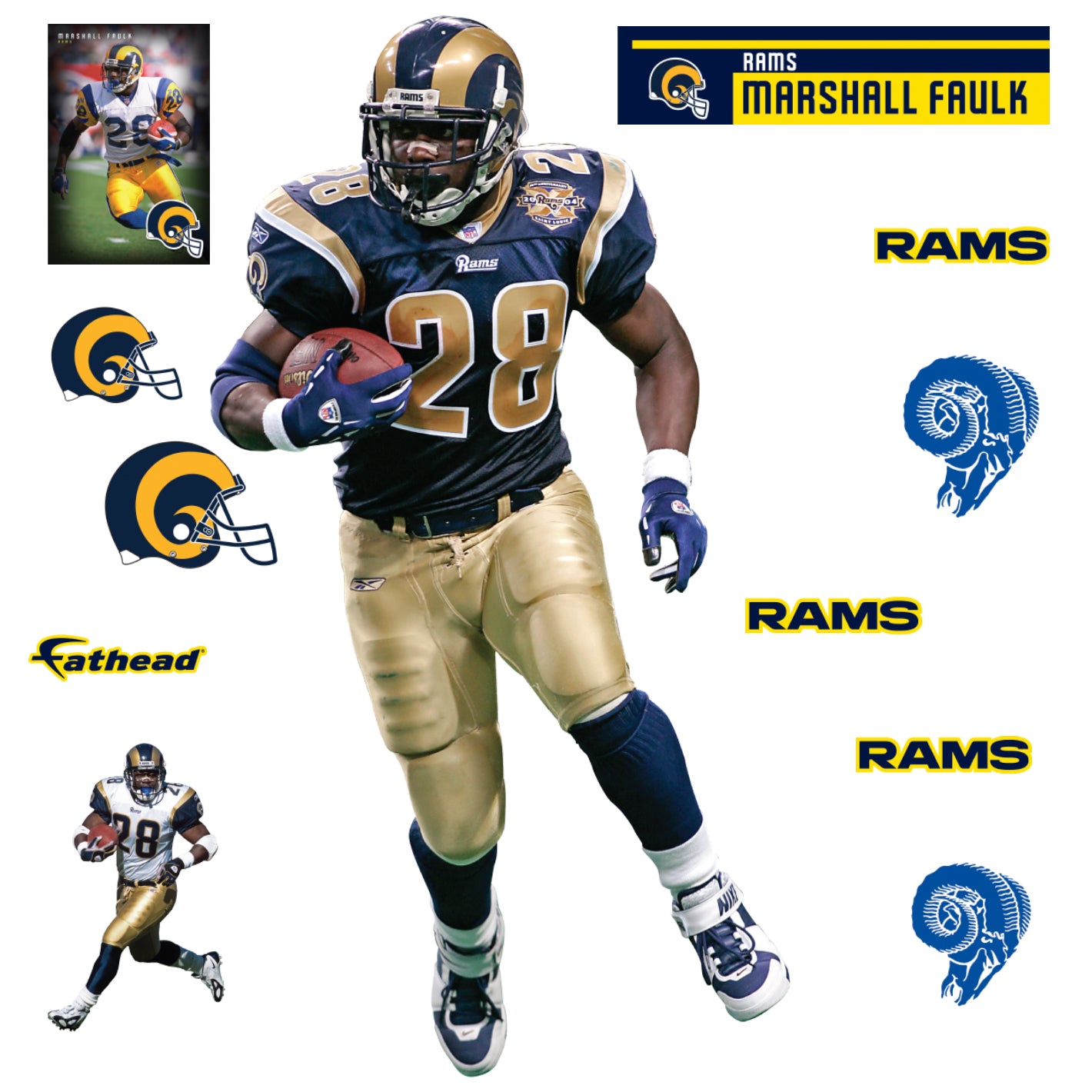 St. Louis Rams: Marshall Faulk 2021 Legend Licensed NFL R