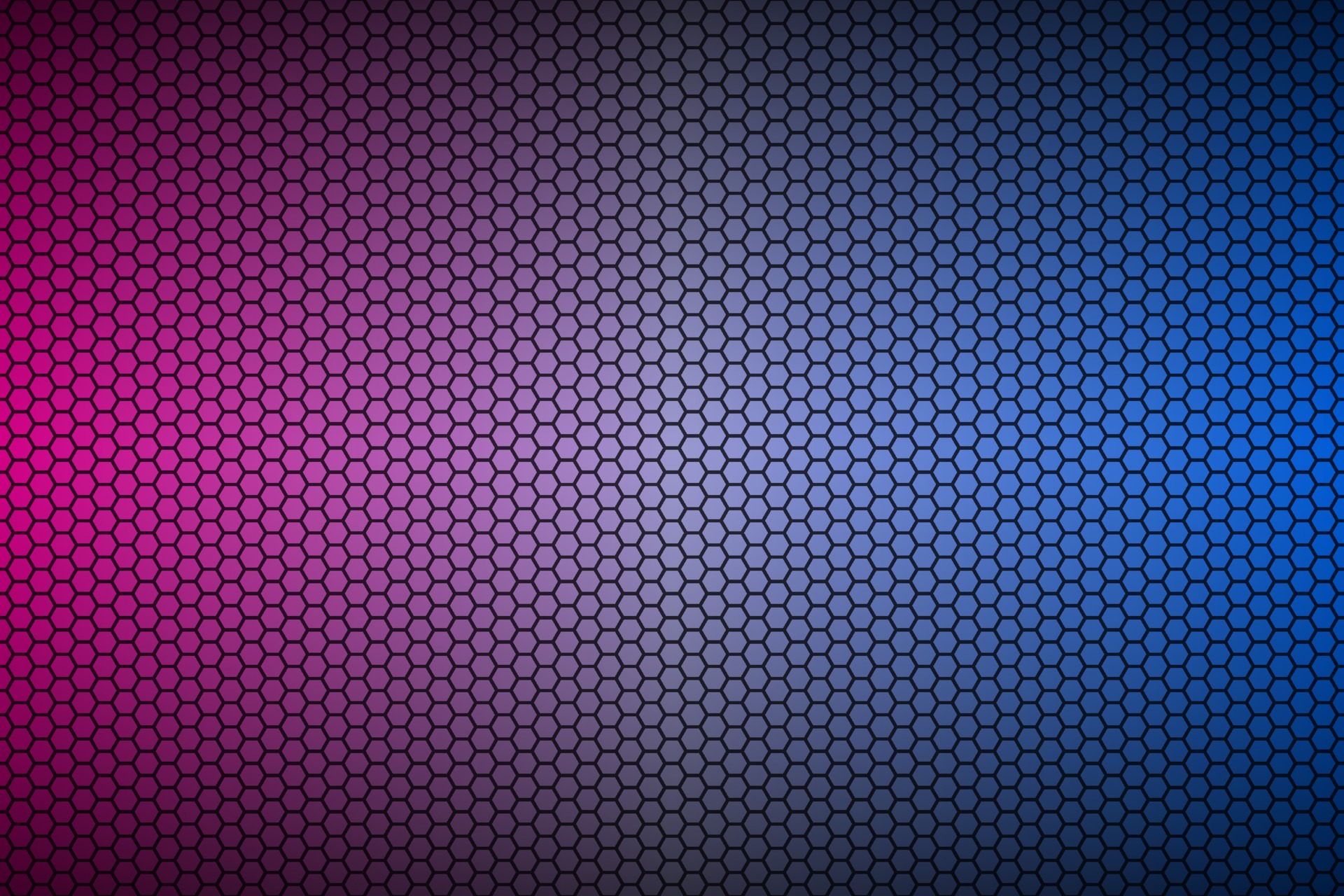 Abstract blue and purple neon geometric hexagonal mesh material background. Perforated metallic technology wallpaper. Vector abstract widescreen background