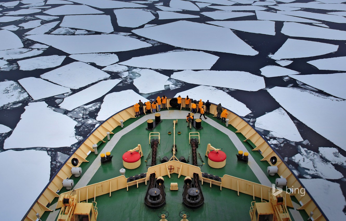 Wallpaper ice, sea, ship, icebreaker image for desktop, section разное