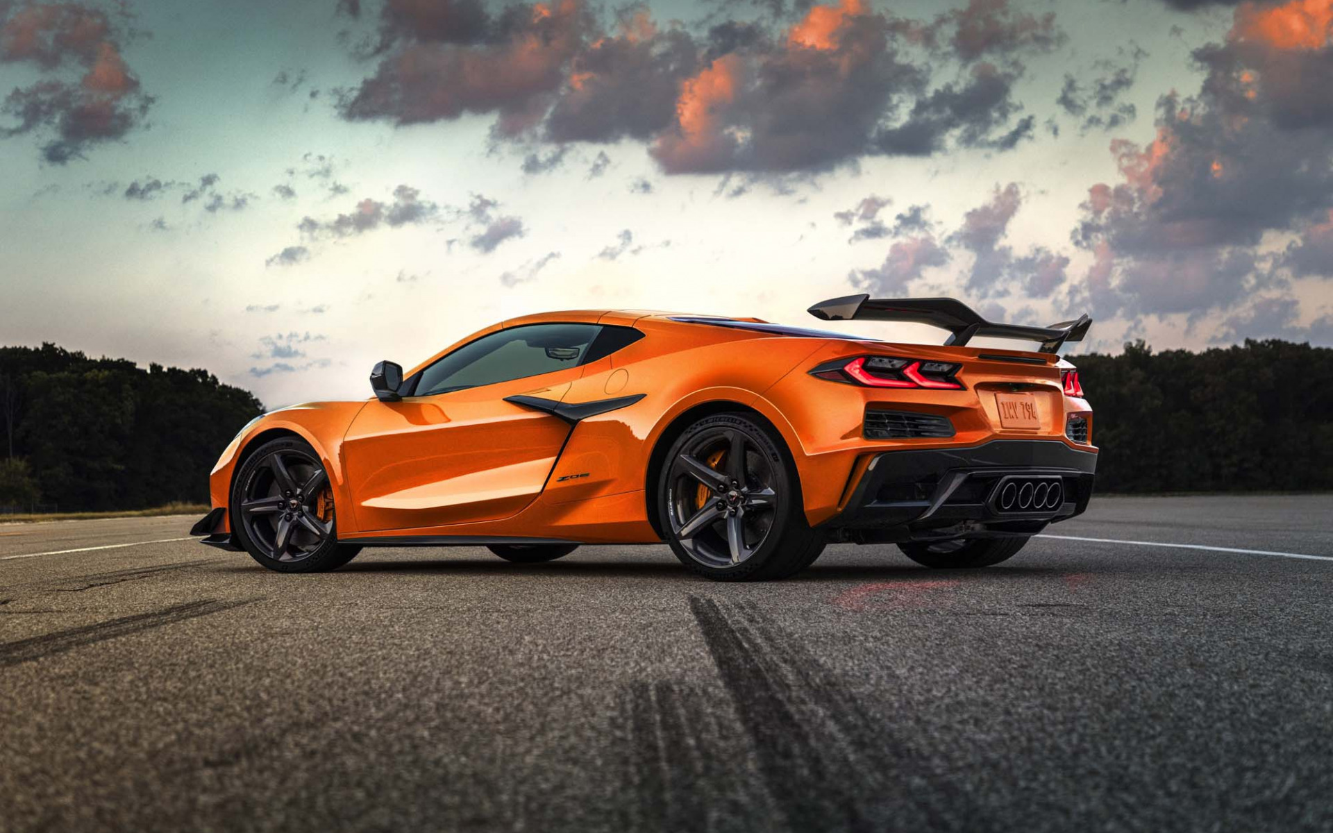 Download wallpaper 2022 Chevrolet Corvette C8 Z06, rear view, exterior, orange supercar, new orange Corvette, American cars, Chevrolet, racing car for desktop with resolution 1920x1200. High Quality HD picture wallpaper