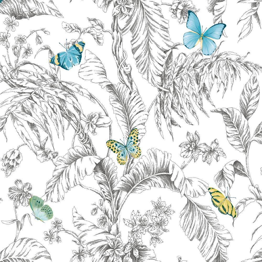 Butterfly Sketch Peel and Stick Wallpaper