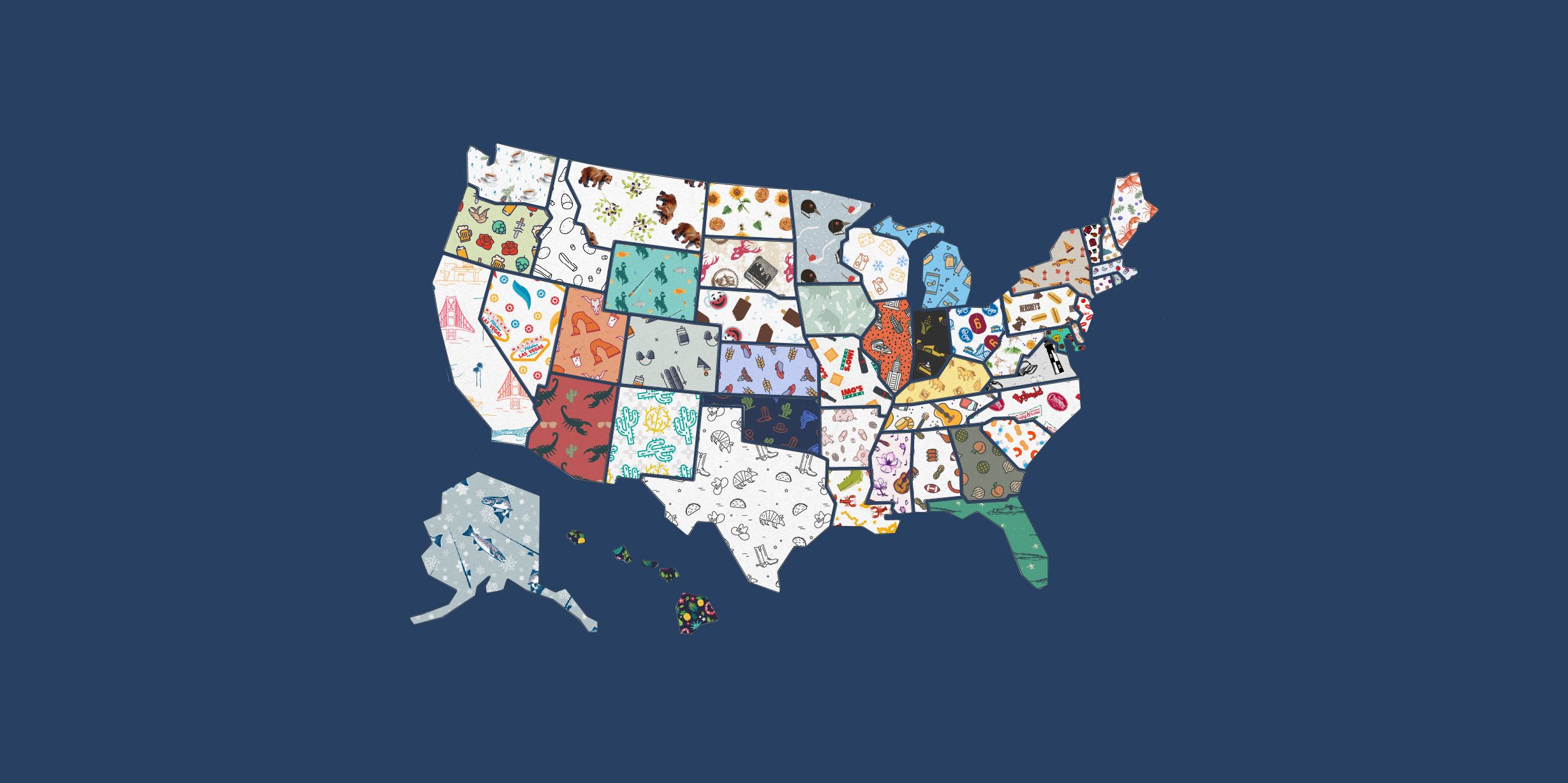 These State Themed Wallpaper Feature On Iconic Things Every State Is Known For