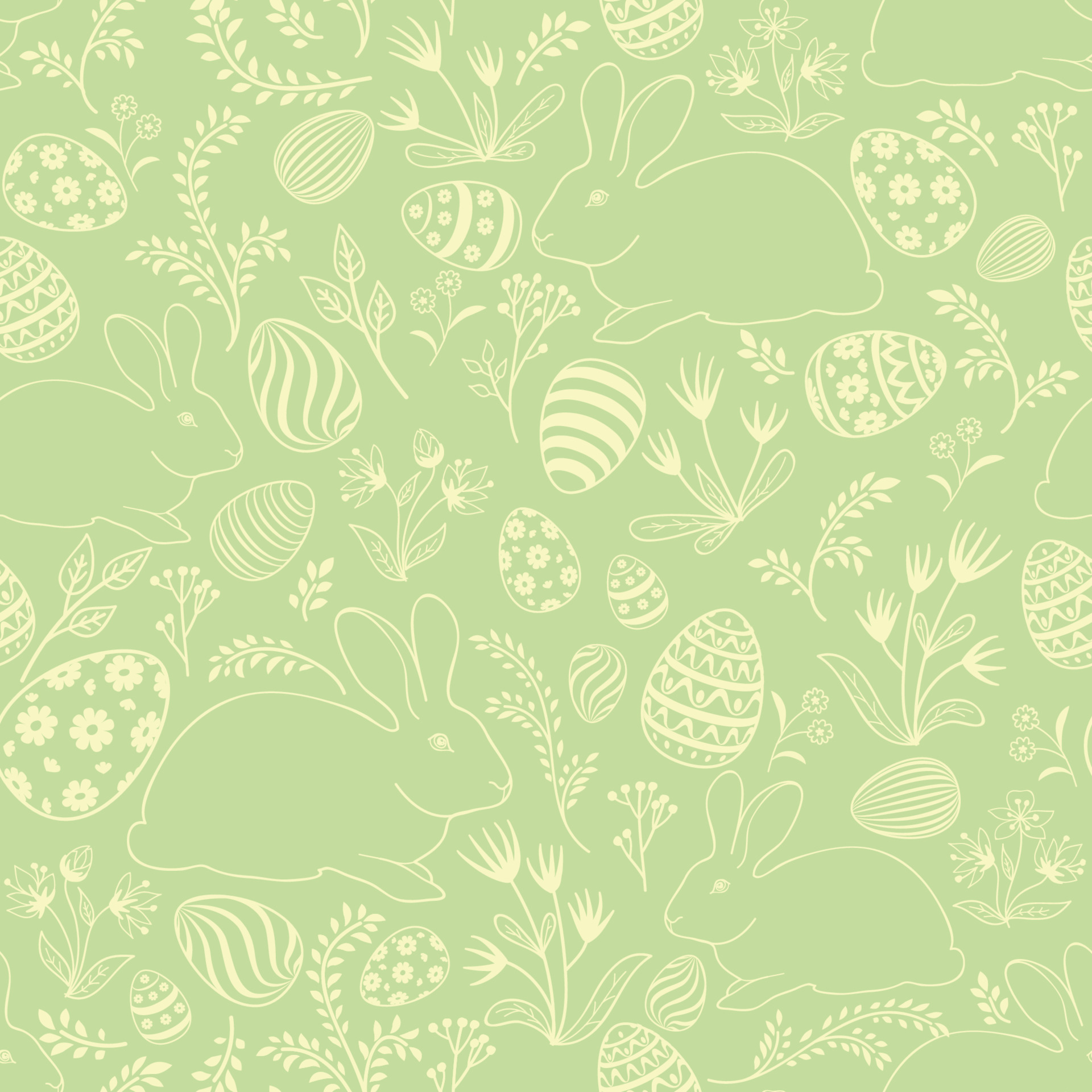 Easter egg floral seamless pattern. Spring holiday background for printing on fabric, paper for scrapbooking, gift wrap and wallpaper