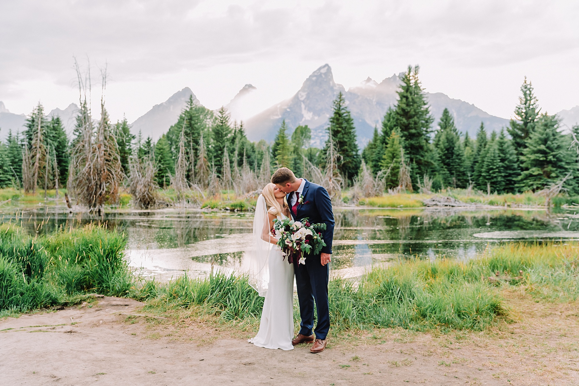 Romantic Teton Destination Elopement at Schwabacher's Landing & Co Photo