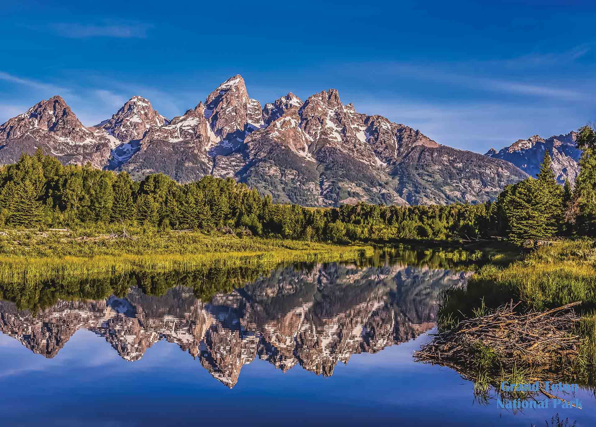Grand Teton National Park Schwabacher Landing Premium Quality 1000 Piece Puzzle For Adults Park Puzzles