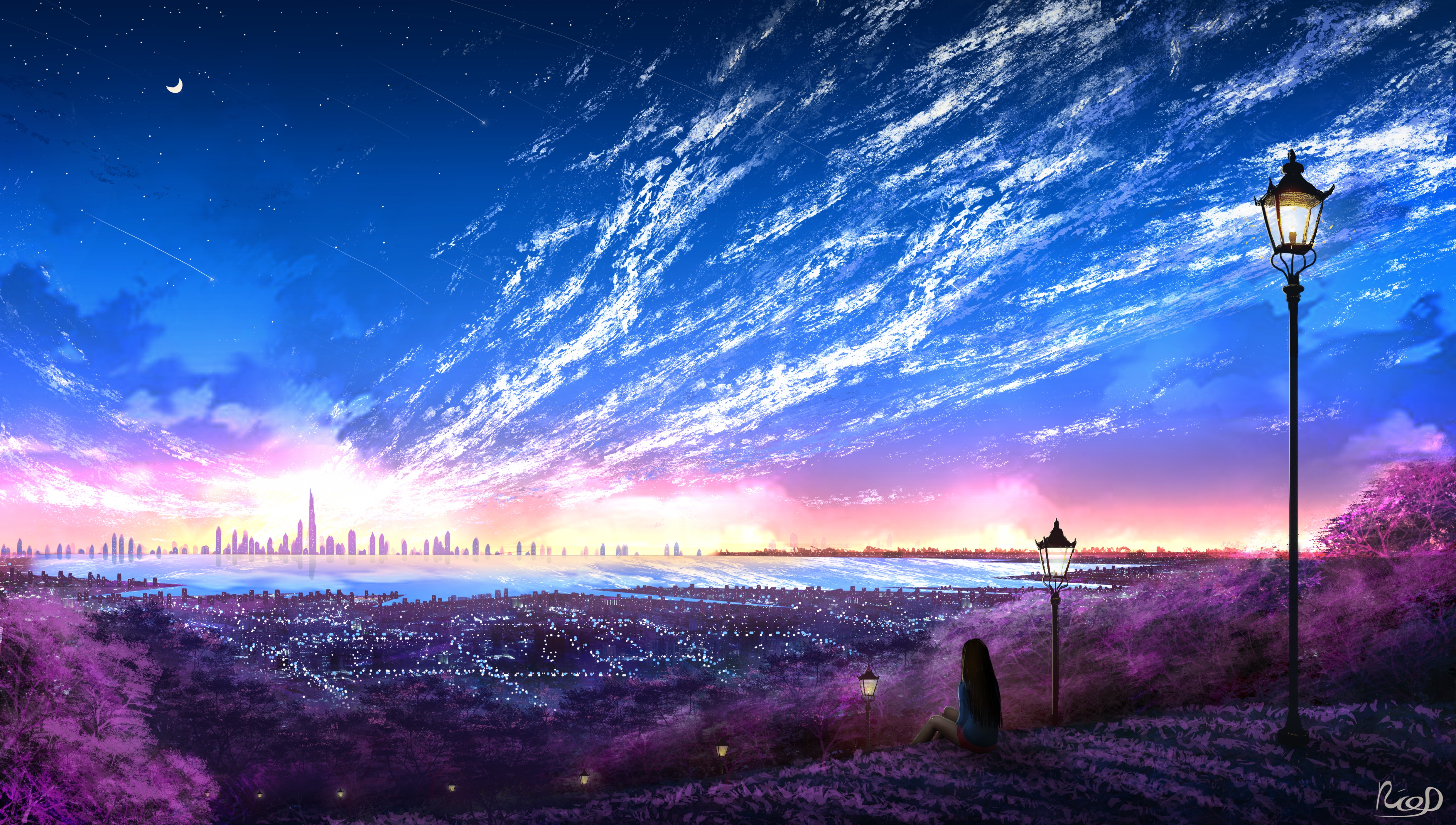 Anime City HD Wallpaper and Background