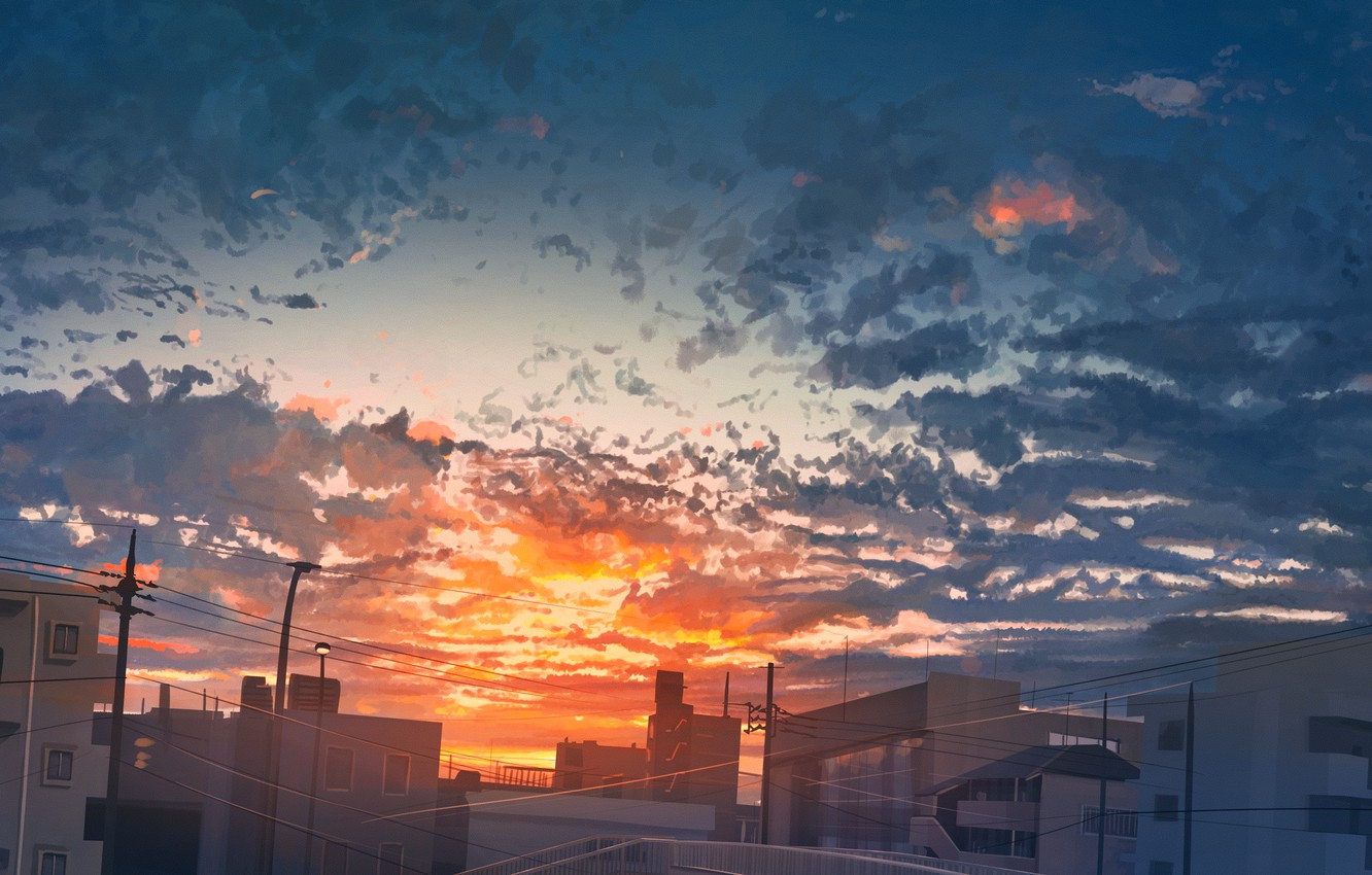 Anime Sunrise Cities Wallpapers - Wallpaper Cave