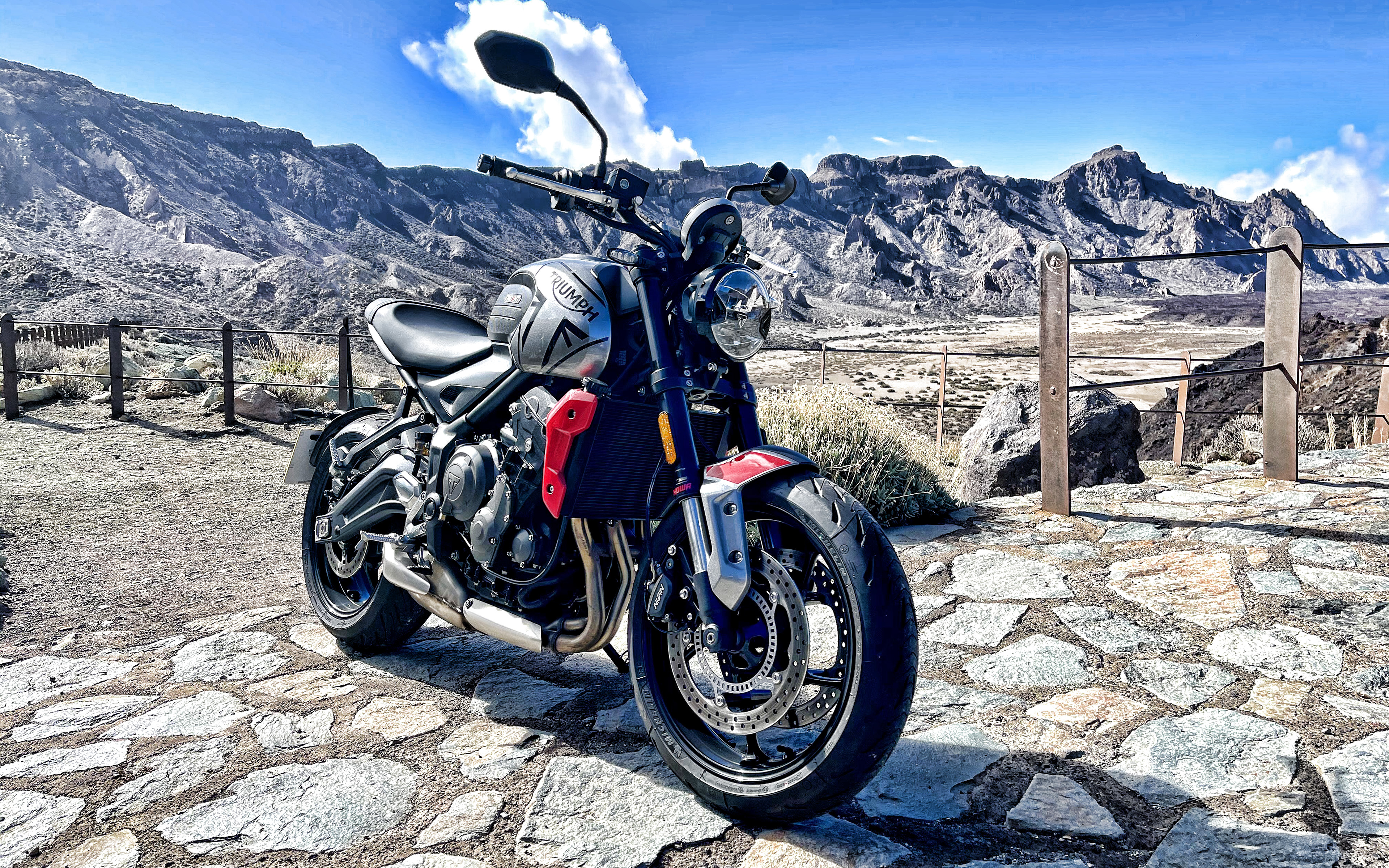 Download wallpaper 2021, Triumph Trident 660, 4k, front view, exterior, new red Trident 660, British motorcycles, Triumph for desktop with resolution 3840x2400. High Quality HD picture wallpaper