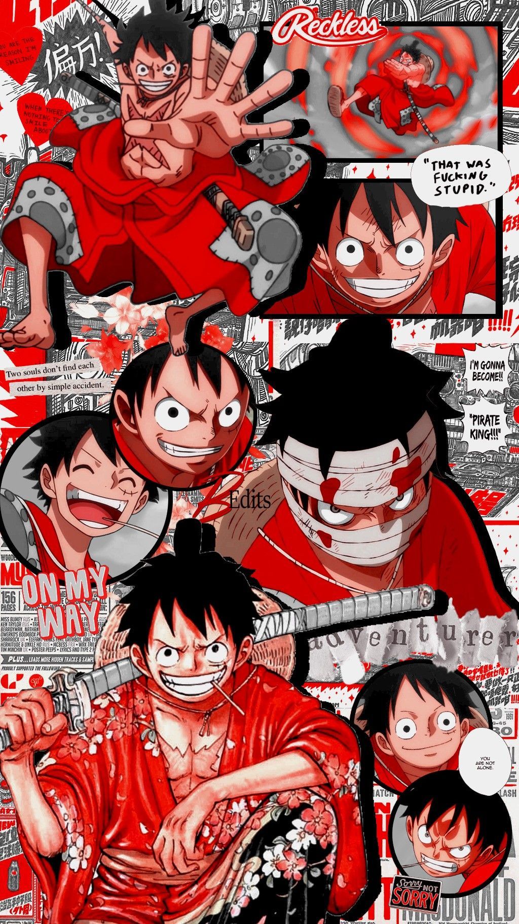 Luffy Red Wallpaper Free Luffy Red Background