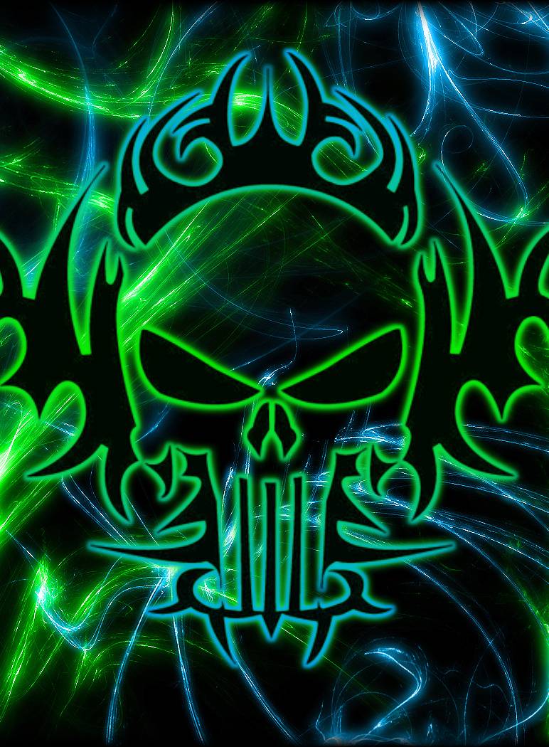 Neon Skull Wallpaper