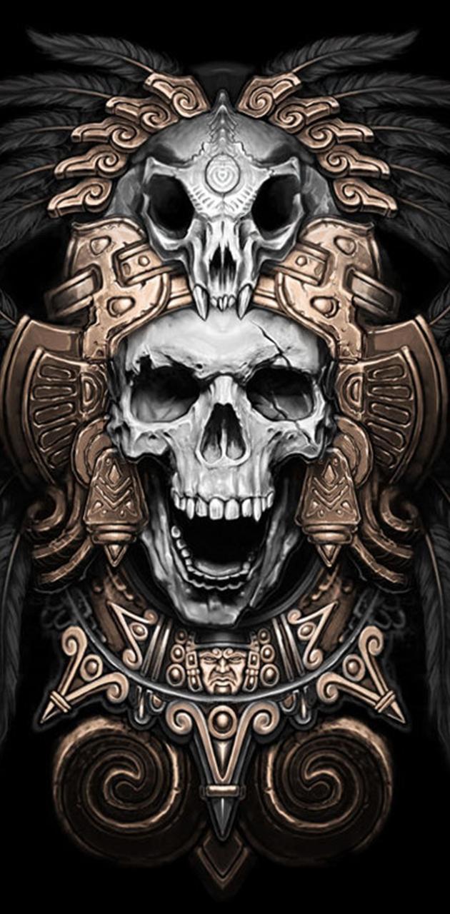 Skull Aztec wallpaper