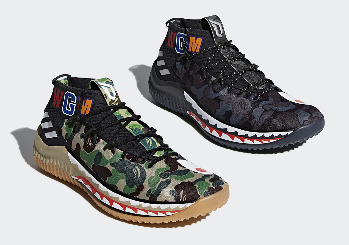 BAPE x adidas Dame 4 Detailed Look AP9974 + AP9975 Detailed Look