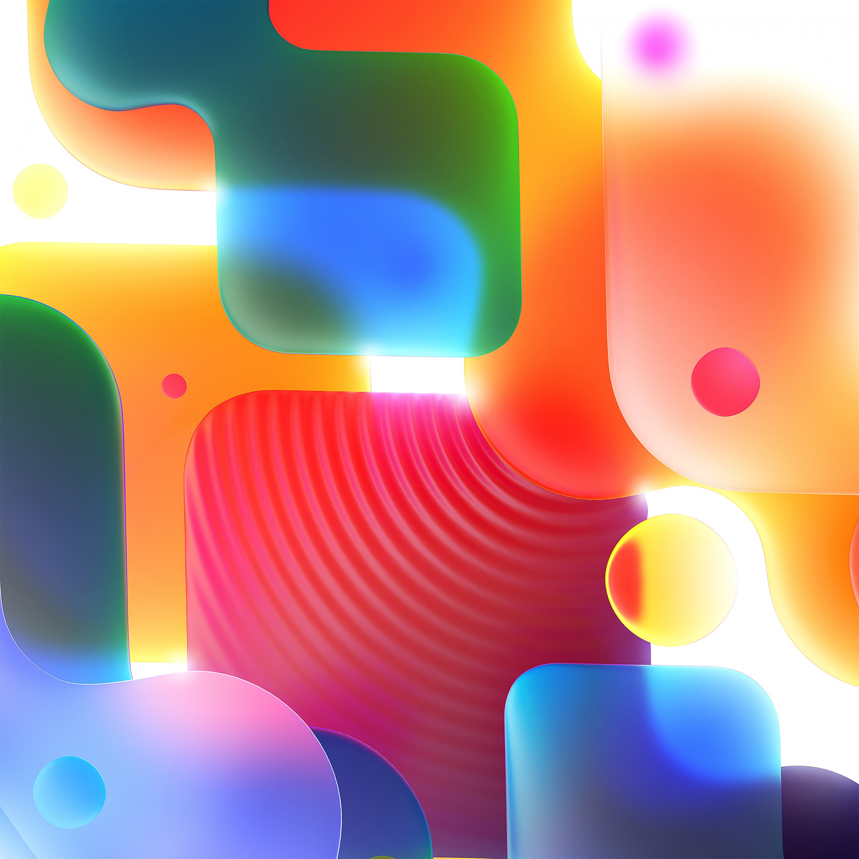 Shapes Wallpaper 4K, Colorful, 3D, Gradients, Light, Glow, Aesthetic, Abstract