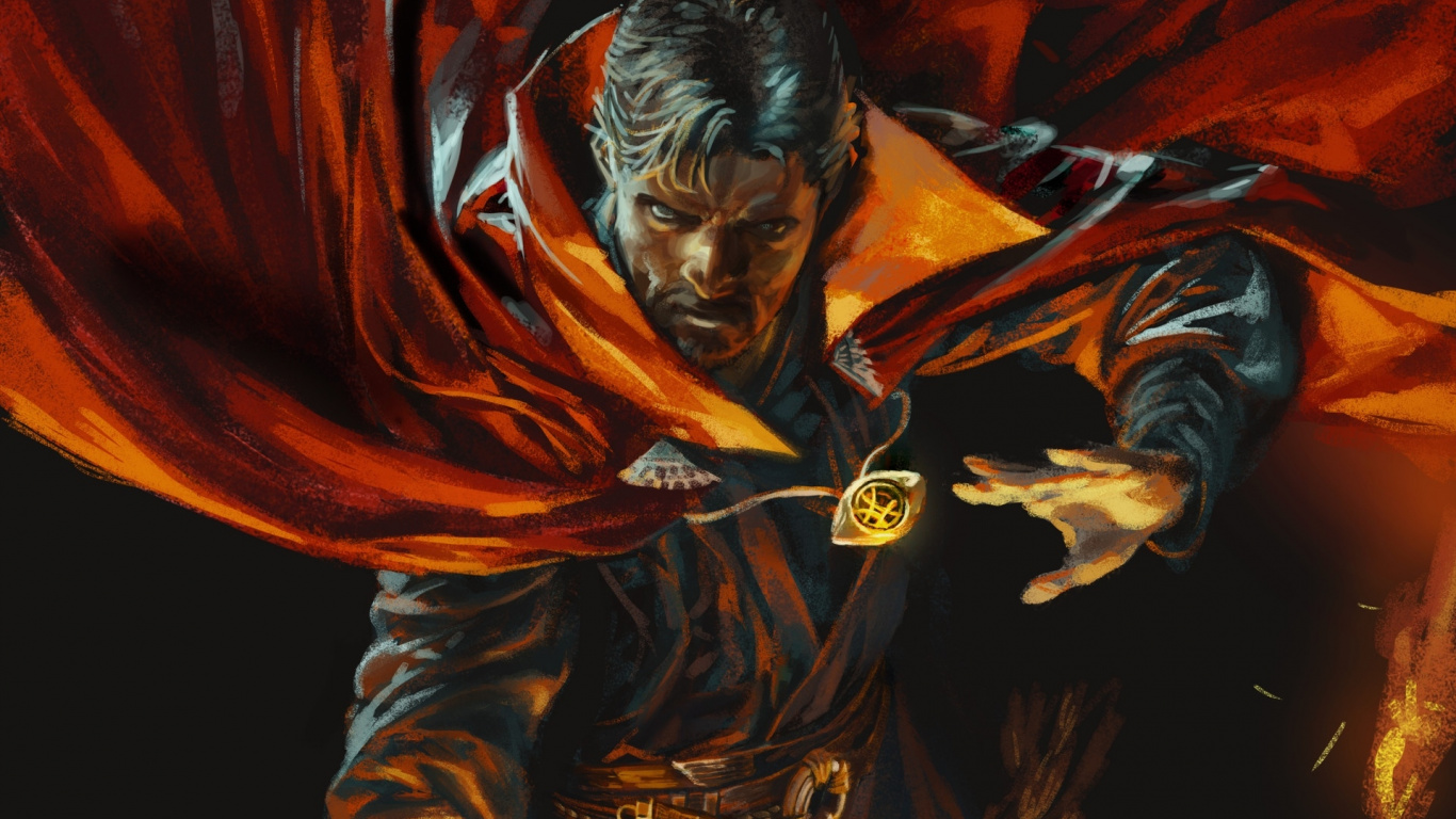 Download Doctor Strange, superhero, artwork wallpaper, 1366x Tablet, laptop