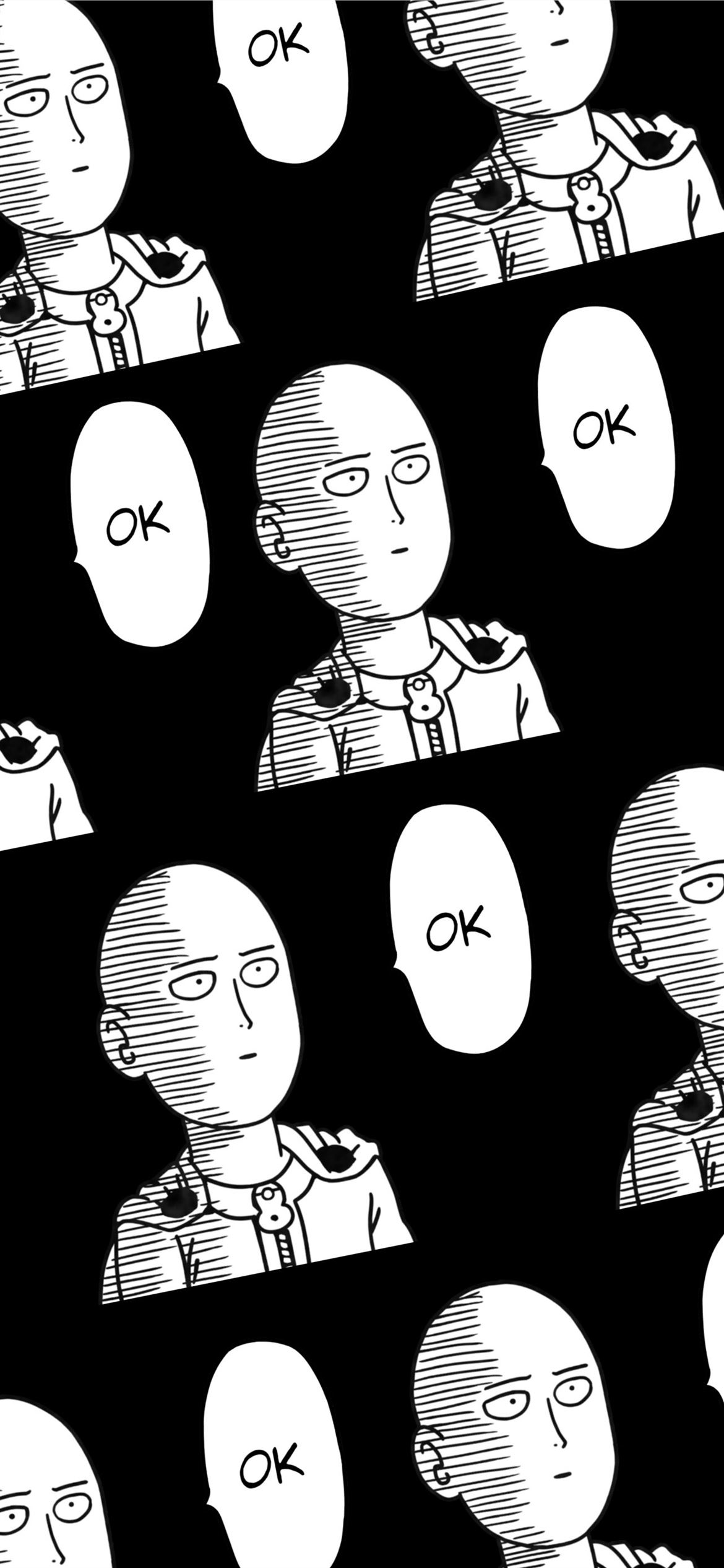 Saitama One Punch Man anime manga amoled CorruptA. iPhone Wallpaper Free Download