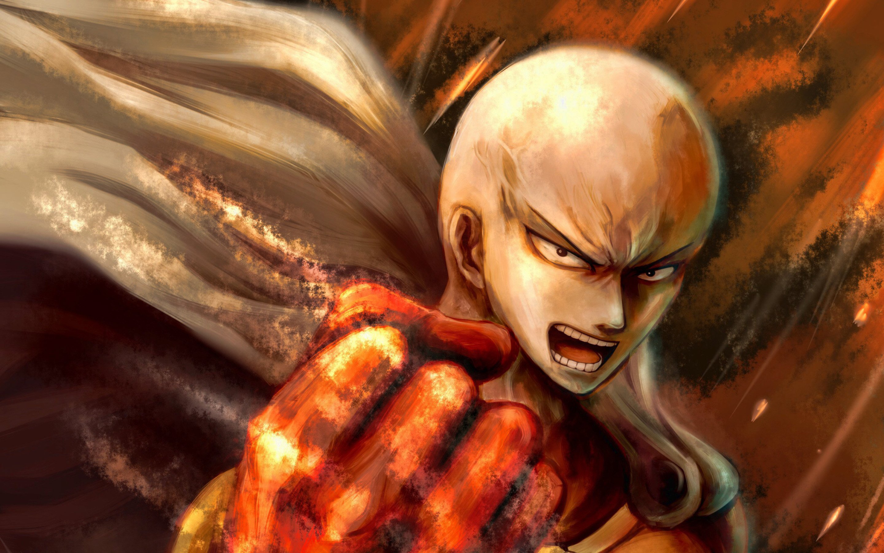 Download Wallpaper Saitama, Manga, Artwork, One Punch Man, Protagonist For Desktop With Resolution 2880x1800. High Quality HD Picture Wallpaper