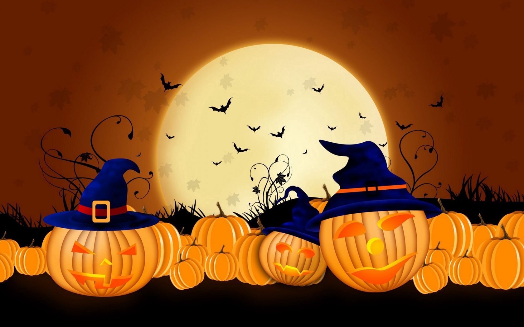 Download wallpaper 1680x1050 halloween, 2015, pumpkins, autumn widescreen 16:10 HD background