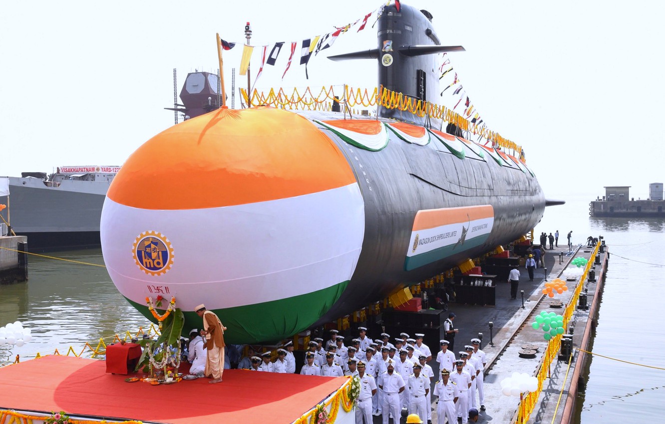 Wallpaper the descent, India, submarine, Navy, water image for desktop, section оружие