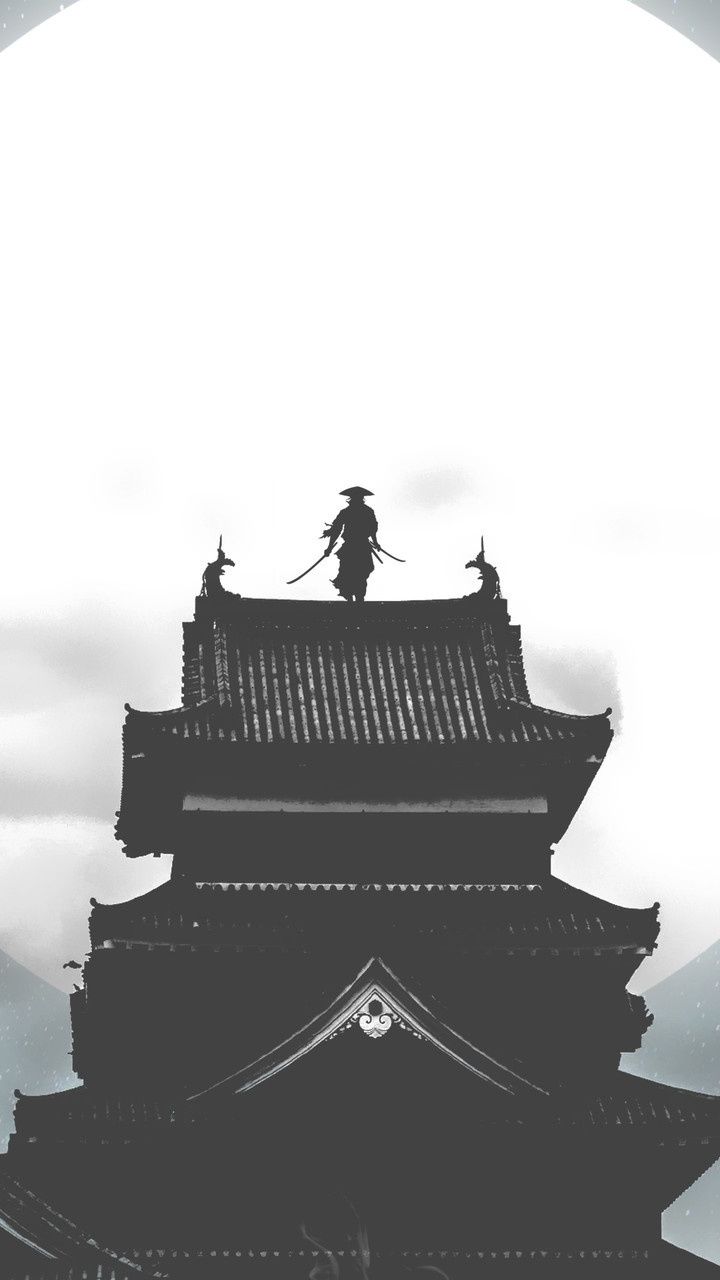 Moon, house, samurai, warrior, night, art, 720x1280 wallpaper. Samurai wallpaper, Samurai artwork, Samurai art