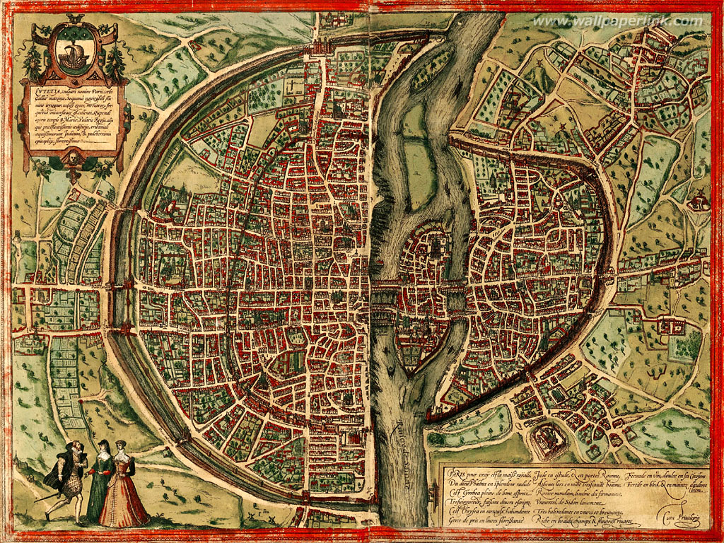 Map of Paris Wallpaper