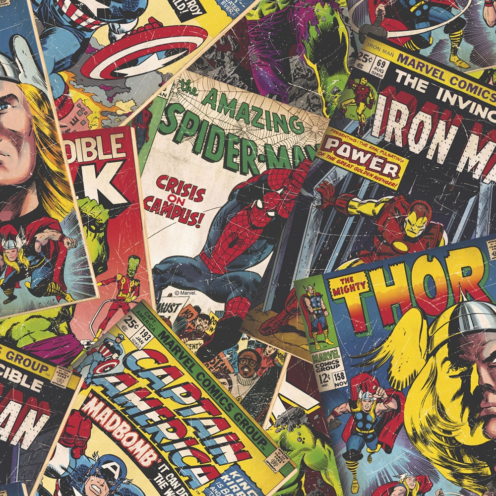 Paper comic wallpaper Marvel Cover Story, Kids Home Graham & Brown
