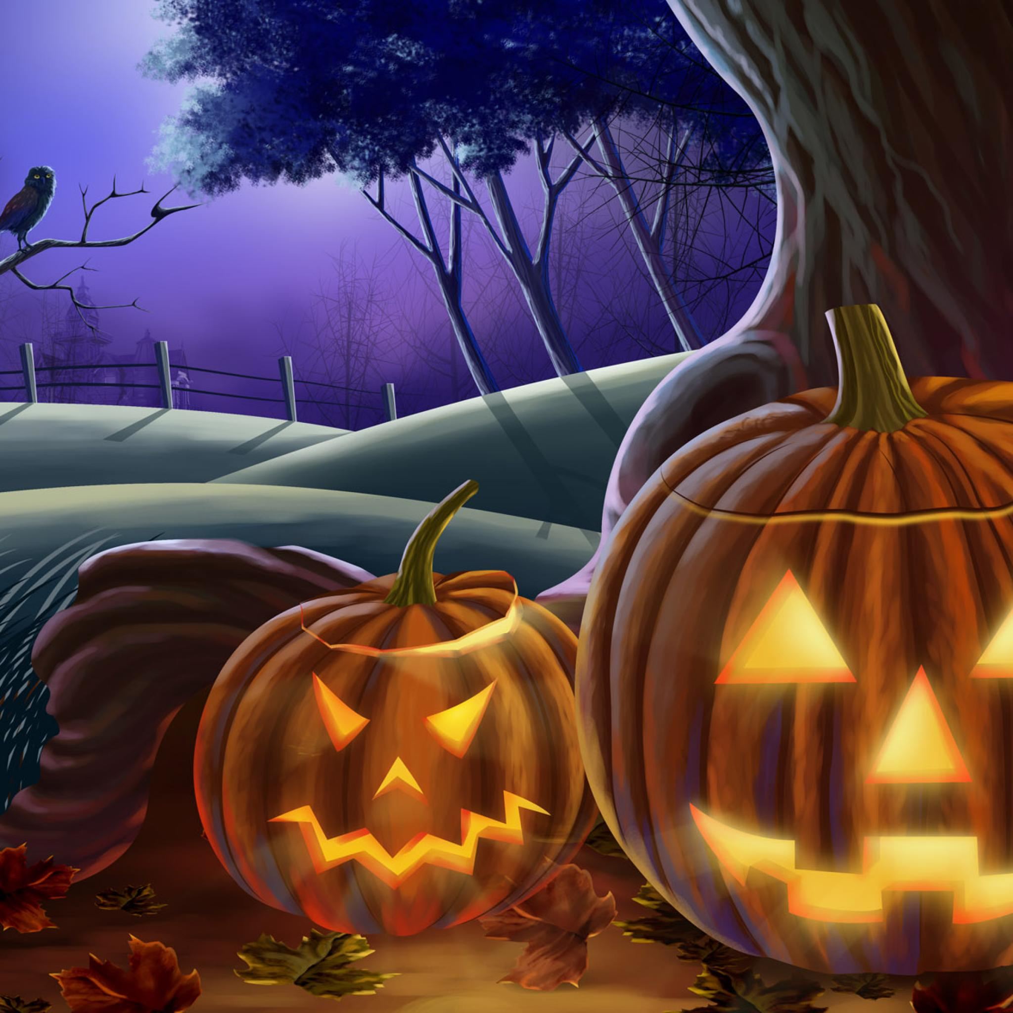 Halloween Pumpkin iPad Air Wallpaper Free Download