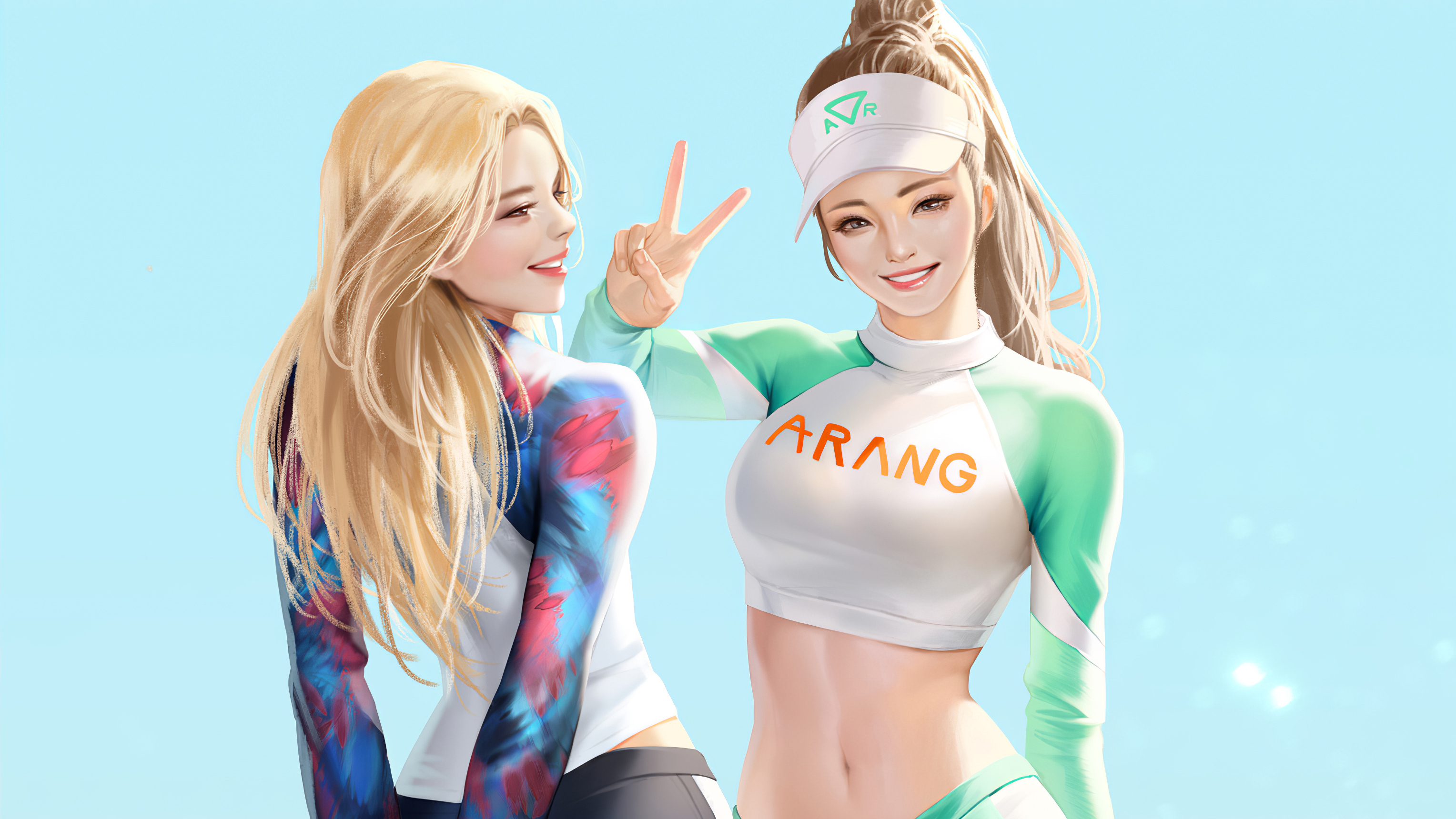 Summer Girls Anime Art / iPhone HD Wallpaper Background Download (png / jpg)