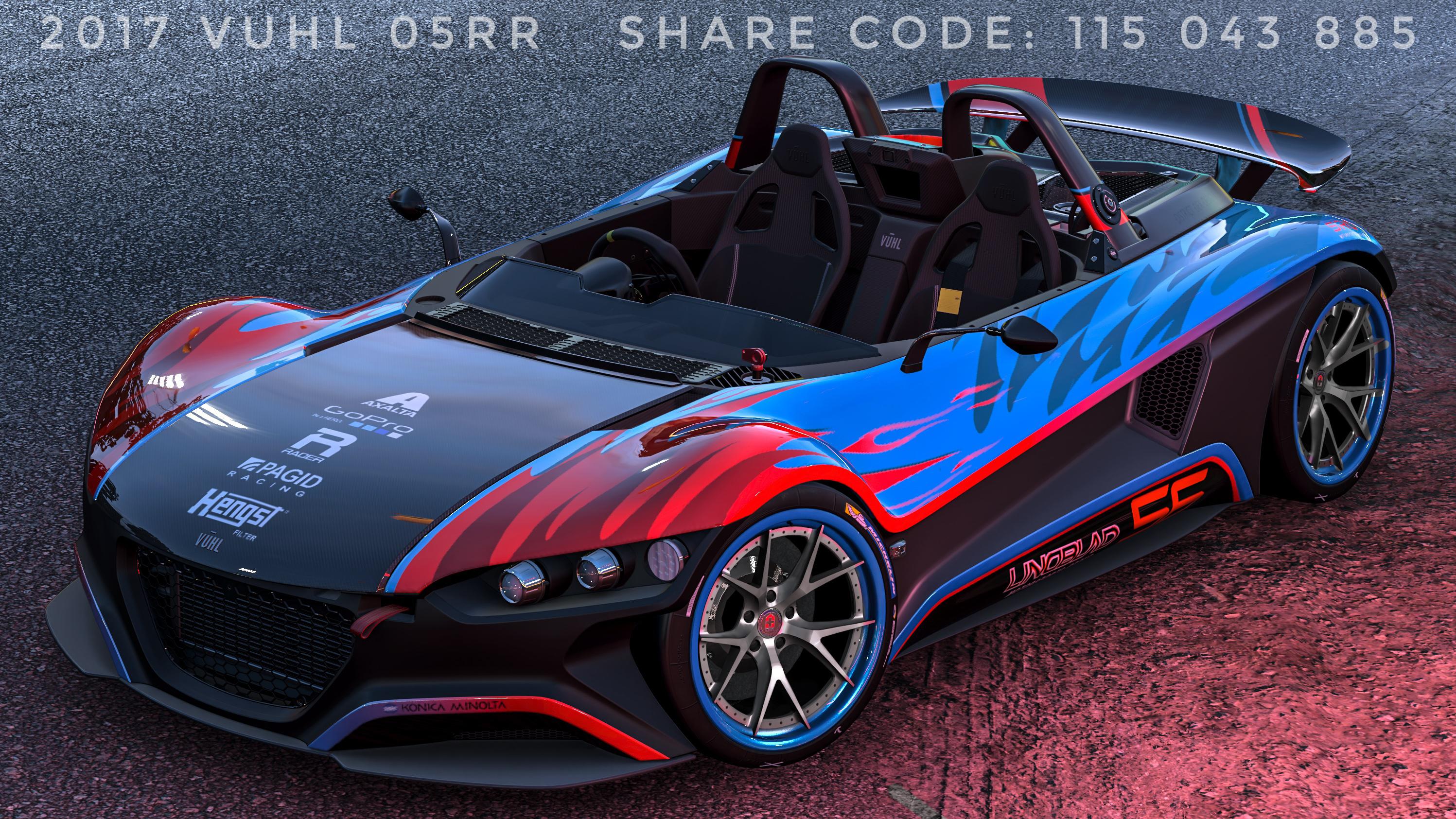 I know im a day late and everyone has their livery downloaded for the VUHL 05RR but better late than never! 2017 VUHL 05RR SHARE CODE: 115 043 885