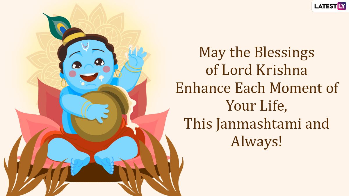 Krishna Janmashtami Image & HD Wallpaper for Free Download Online: Wish Happy Janmashtami 2022 With WhatsApp Stickers, SMS and Greetings to Loved Ones